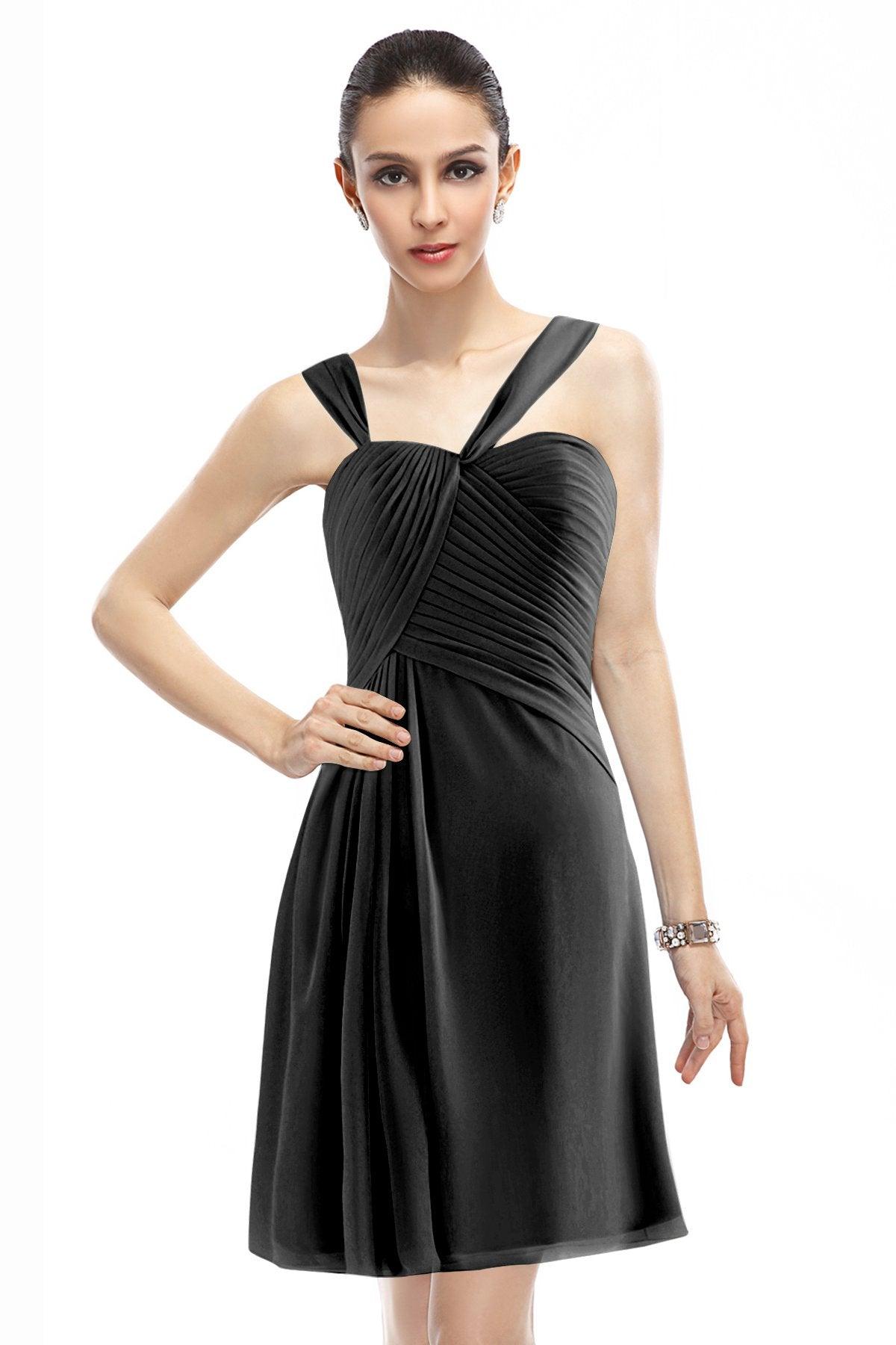 A-Line Knee Length Chiffon Bridesmaid Dress COZK1401A - COCOMELODY