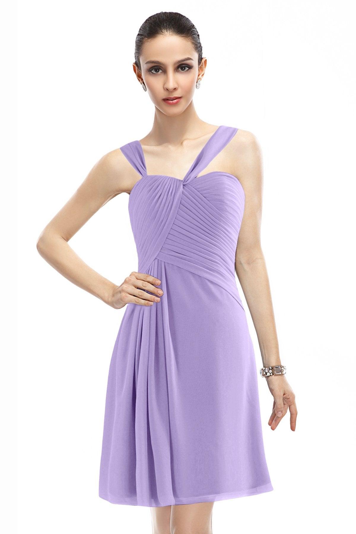 A-Line Knee Length Chiffon Bridesmaid Dress COZK1401A - COCOMELODY