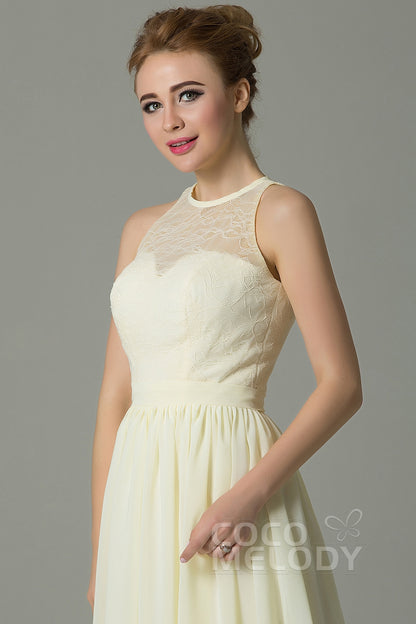 A-Line Knee Length Lace Short Bridesmaid Dress COZK16003CR