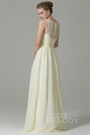 Sheath Floor Length Lace/Chiffon Bridesmaid Dress COZK16005