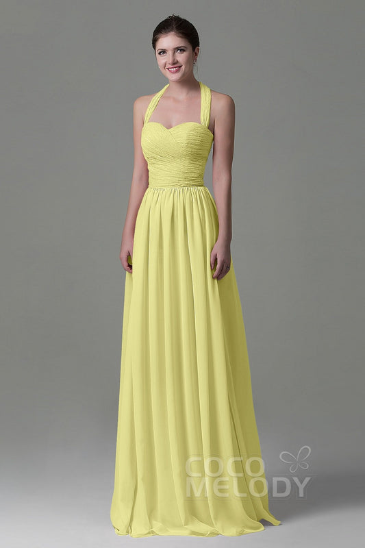 A-Line Floor Length Lace/Chiffon Bridesmaid Dress COZK16006