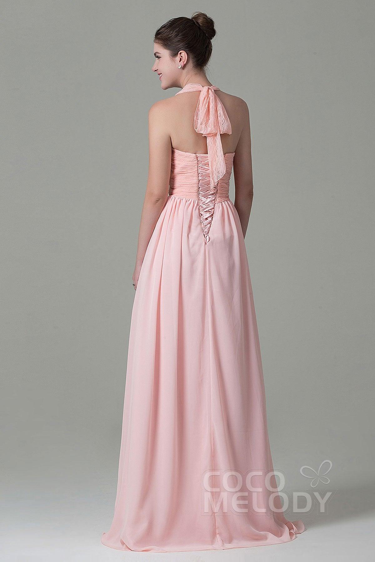 A-Line Floor Length Lace/Chiffon Bridesmaid Dress COZK16006