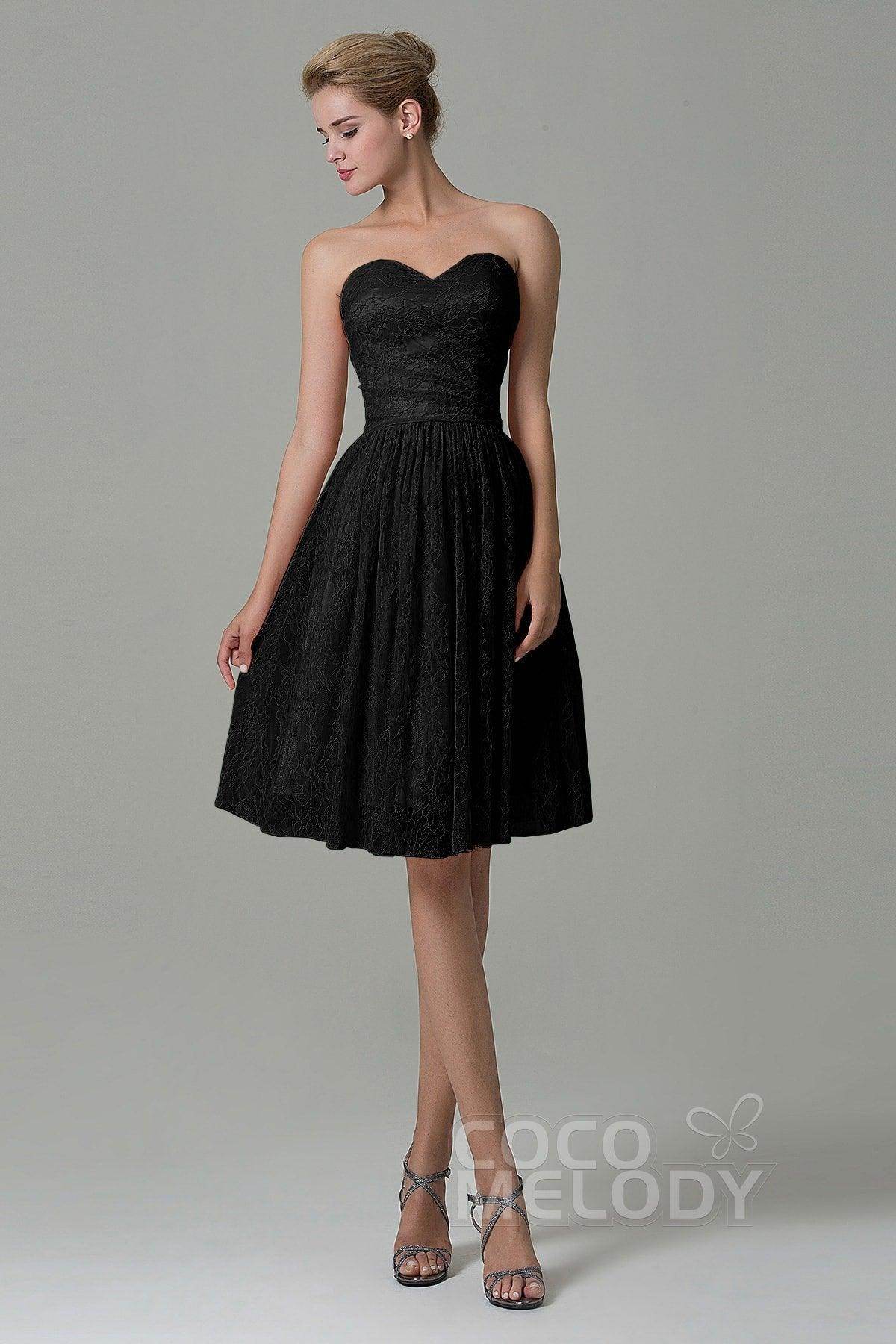 A-Line Knee Length Lace Bridesmaid Dress COZK16008 - COCOMELODY
