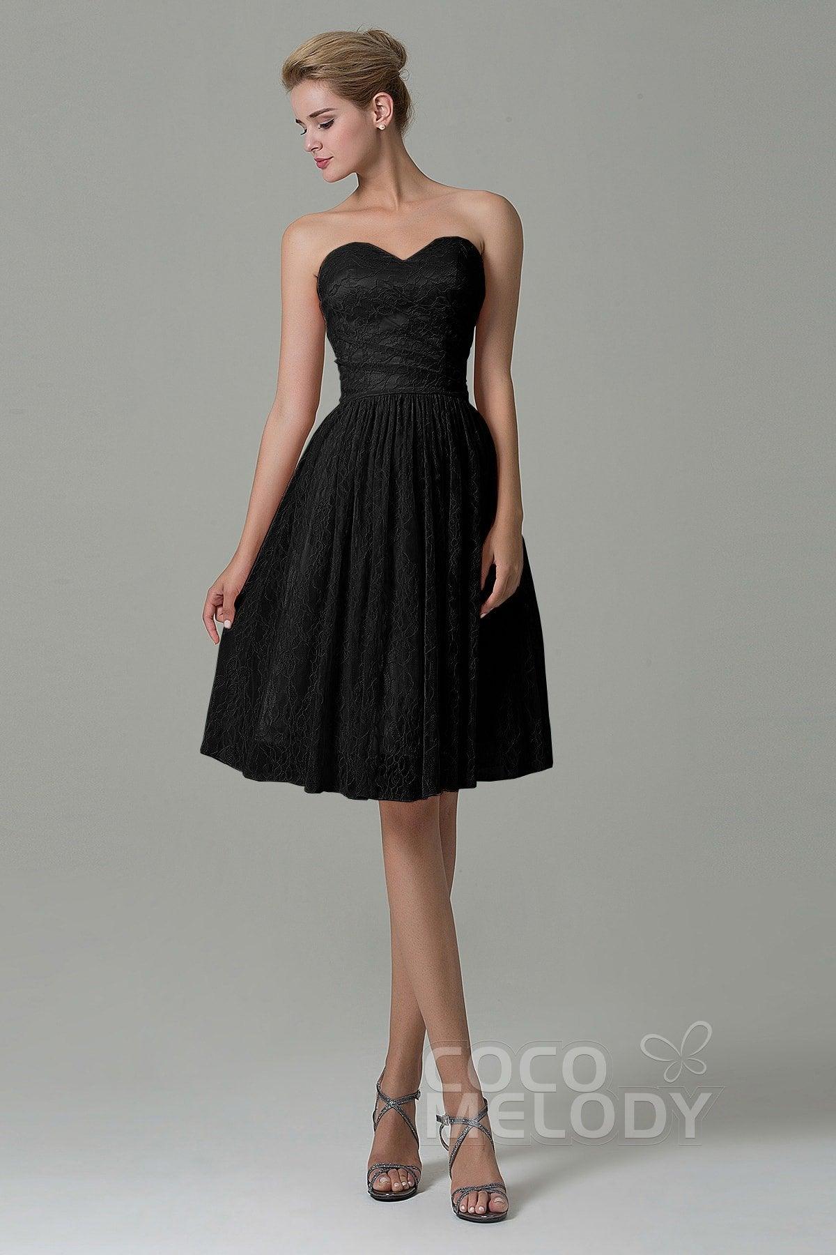 A-Line Knee Length Lace Bridesmaid Dress COZK16008 - COCOMELODY
