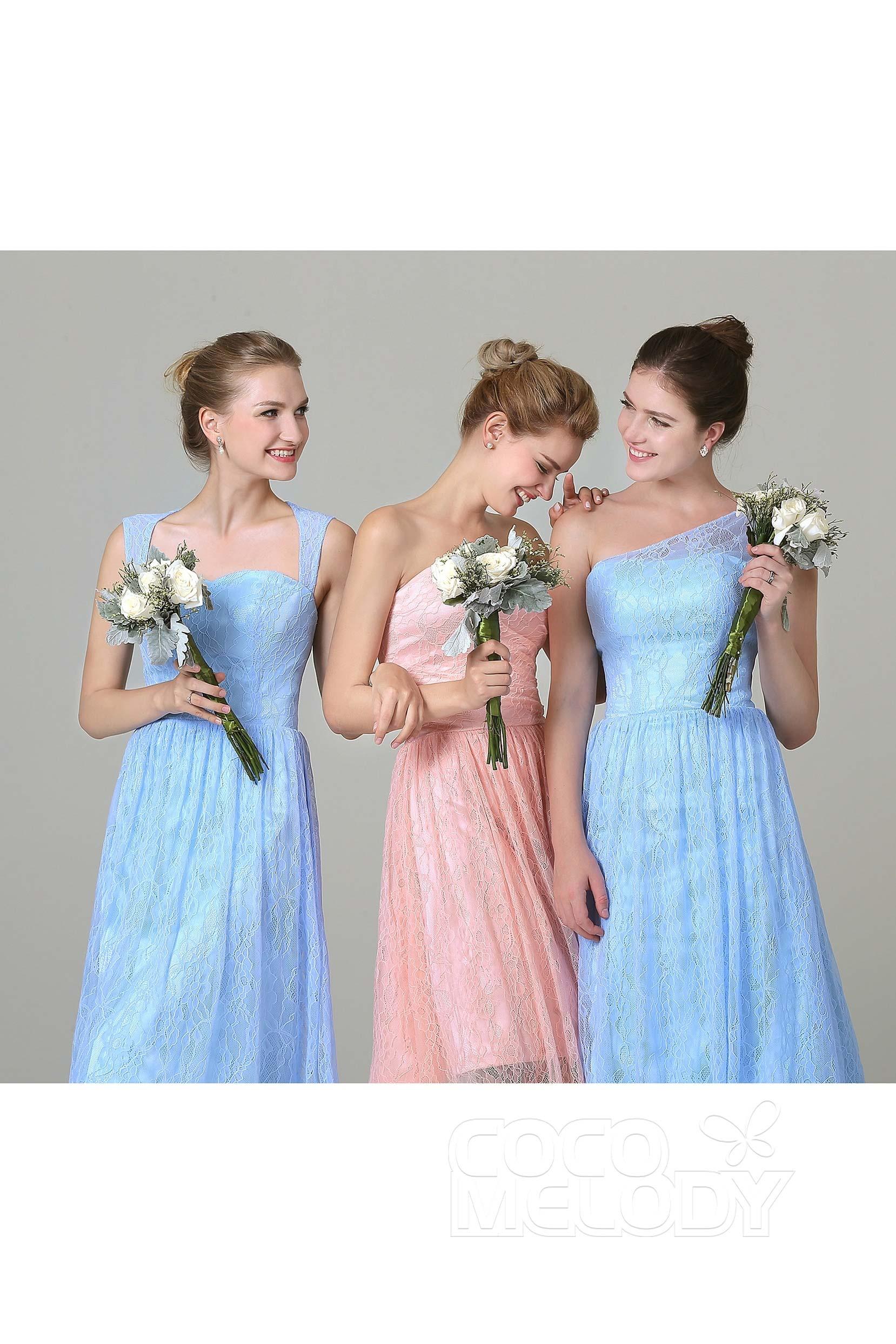 A-Line Knee Length Lace Bridesmaid Dress COZK16008 - COCOMELODY