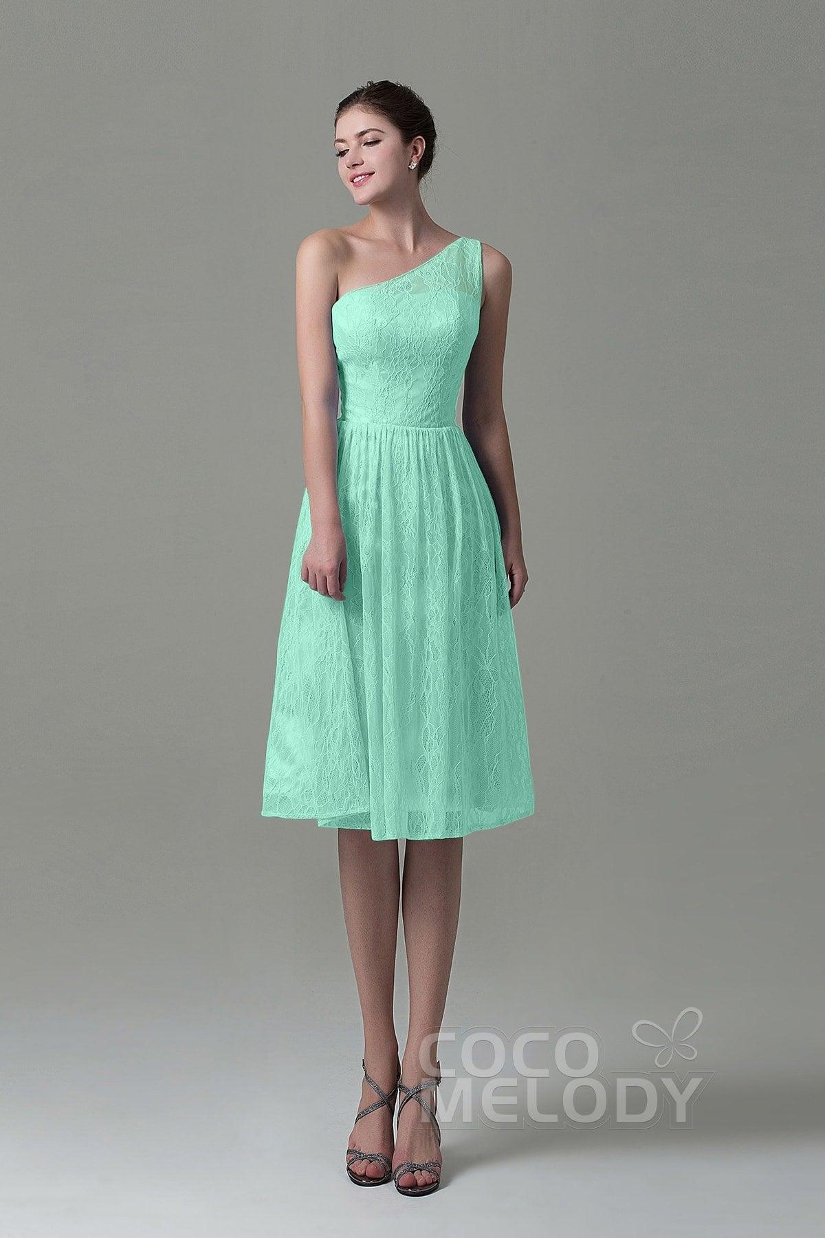 A-Line Knee Length Lace Bridesmaid Dress COZK16009 - COCOMELODY