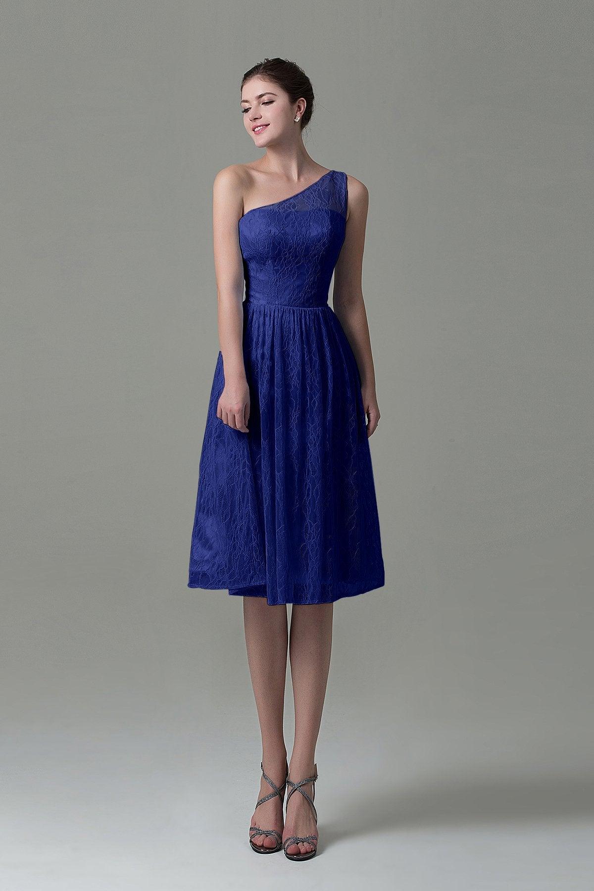 A-Line Knee Length Lace Bridesmaid Dress COZK16009 - COCOMELODY