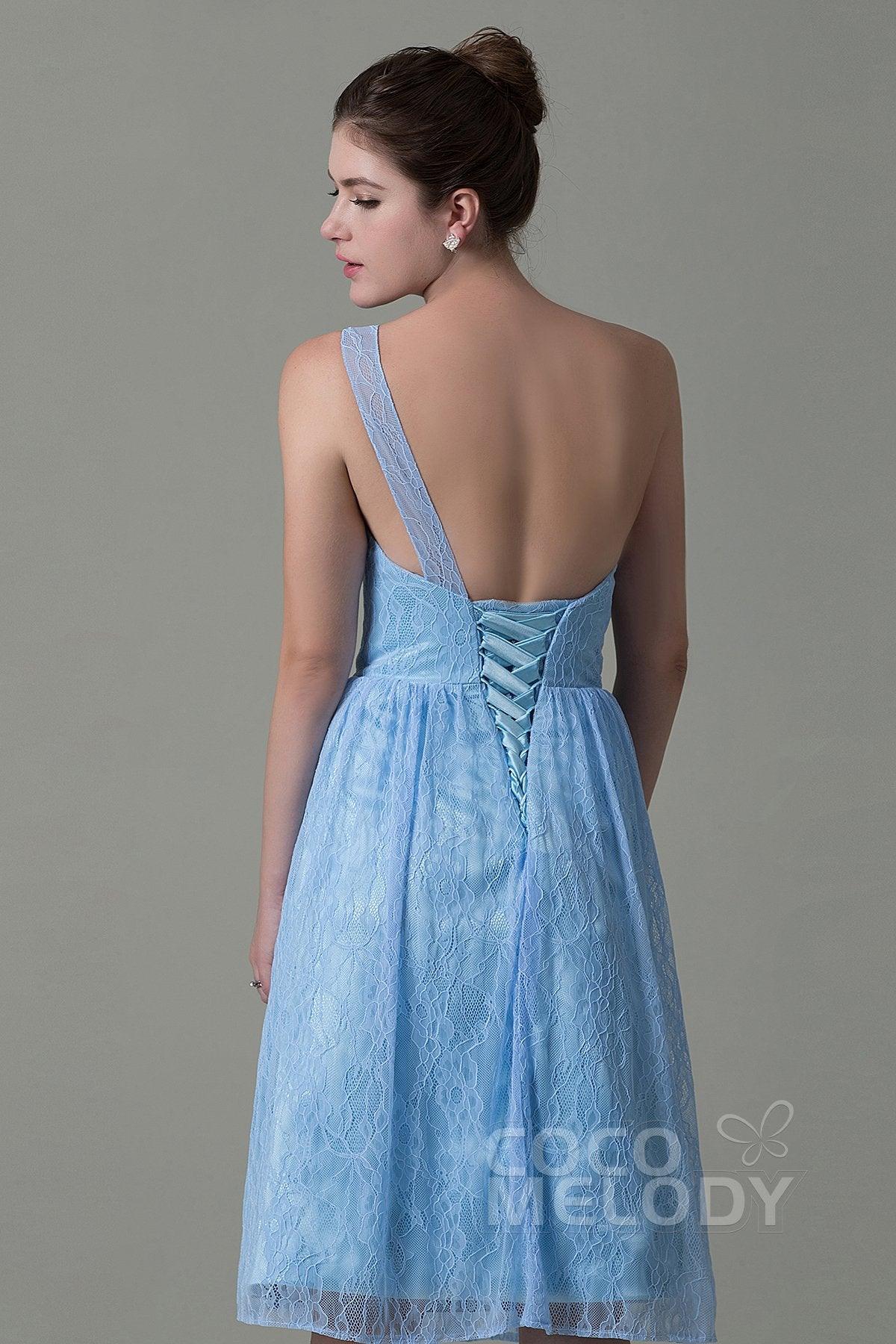 A-Line Knee Length Lace Bridesmaid Dress COZK16009 - COCOMELODY
