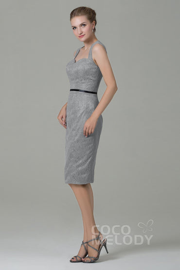 Sheath-Column Knee Length Lace Bridesmaid Dress COZK16011 - COCOMELODY