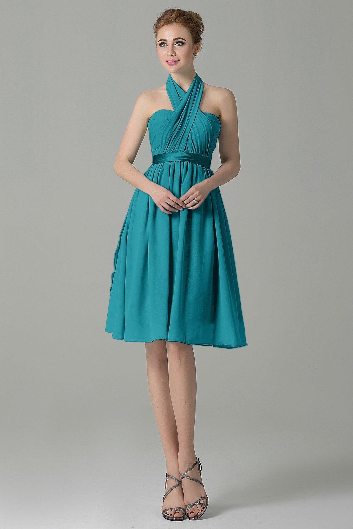 A-Line Knee Length Chiffon Bridesmaid Dress COZM14050 - COCOMELODY
