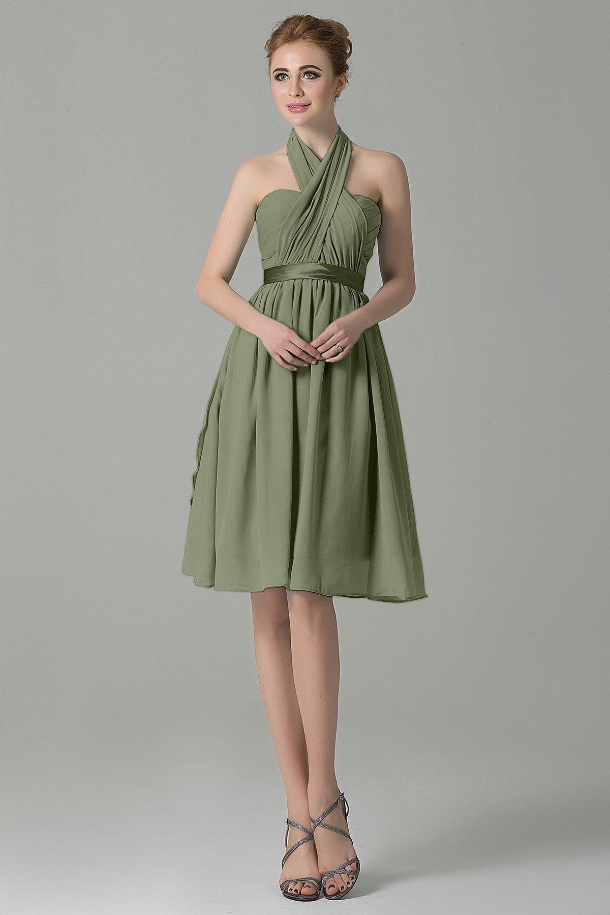 A-Line Knee Length Chiffon Bridesmaid Dress COZM14050 - COCOMELODY