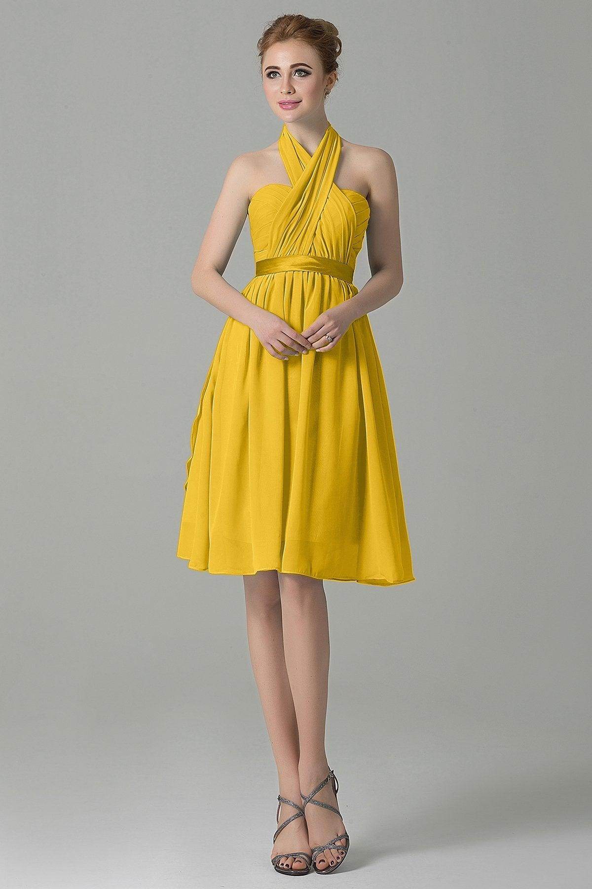 A-Line Knee Length Chiffon Bridesmaid Dress COZM14050 - COCOMELODY