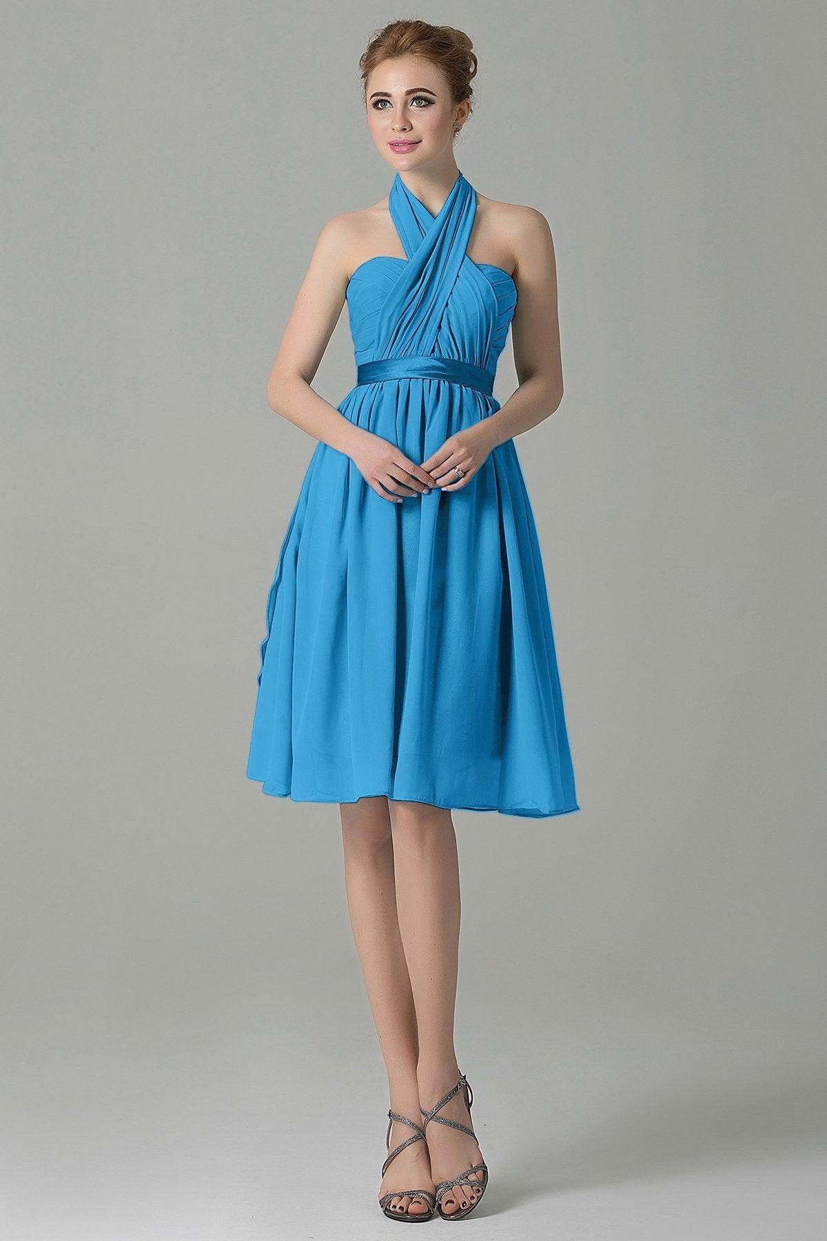 A-Line Knee Length Chiffon Bridesmaid Dress COZM14050 - COCOMELODY