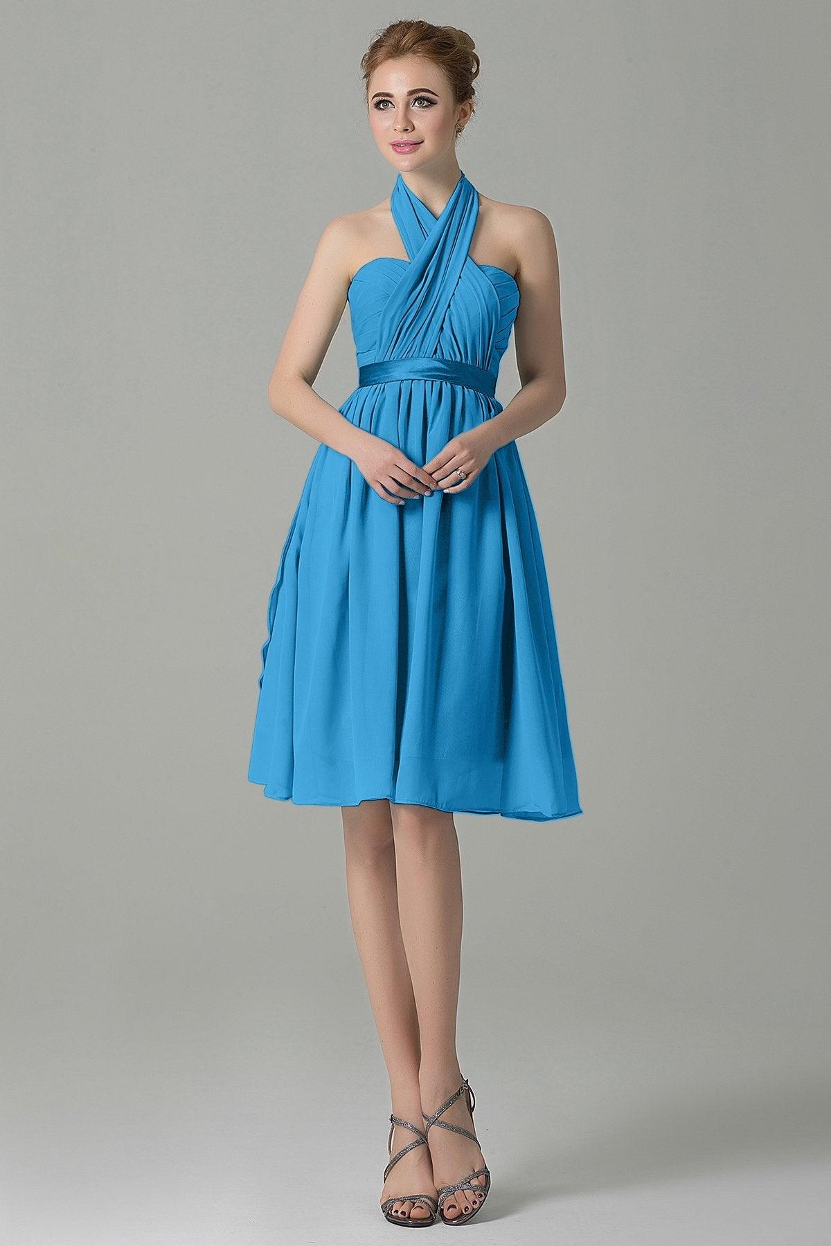A-Line Knee Length Chiffon Bridesmaid Dress COZM14050 - COCOMELODY