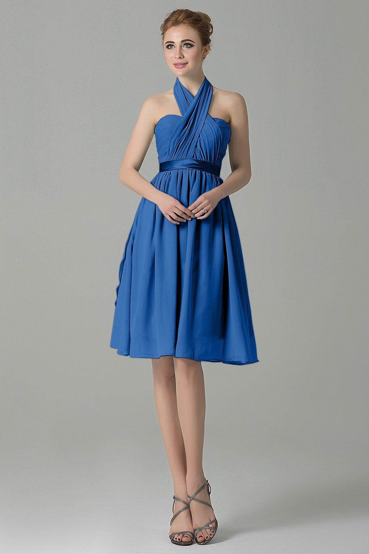 A-Line Knee Length Chiffon Bridesmaid Dress COZM14050 - COCOMELODY
