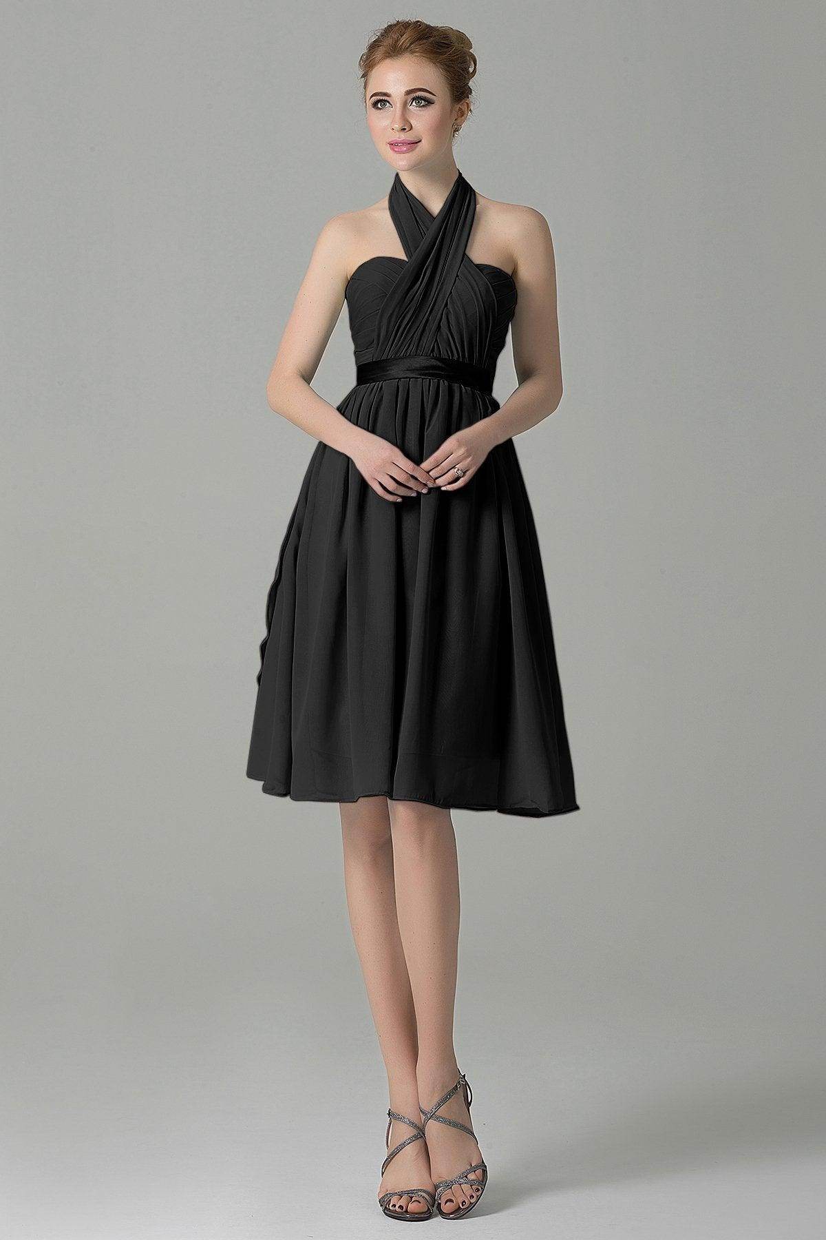 A-Line Knee Length Chiffon Bridesmaid Dress COZM14050 - COCOMELODY
