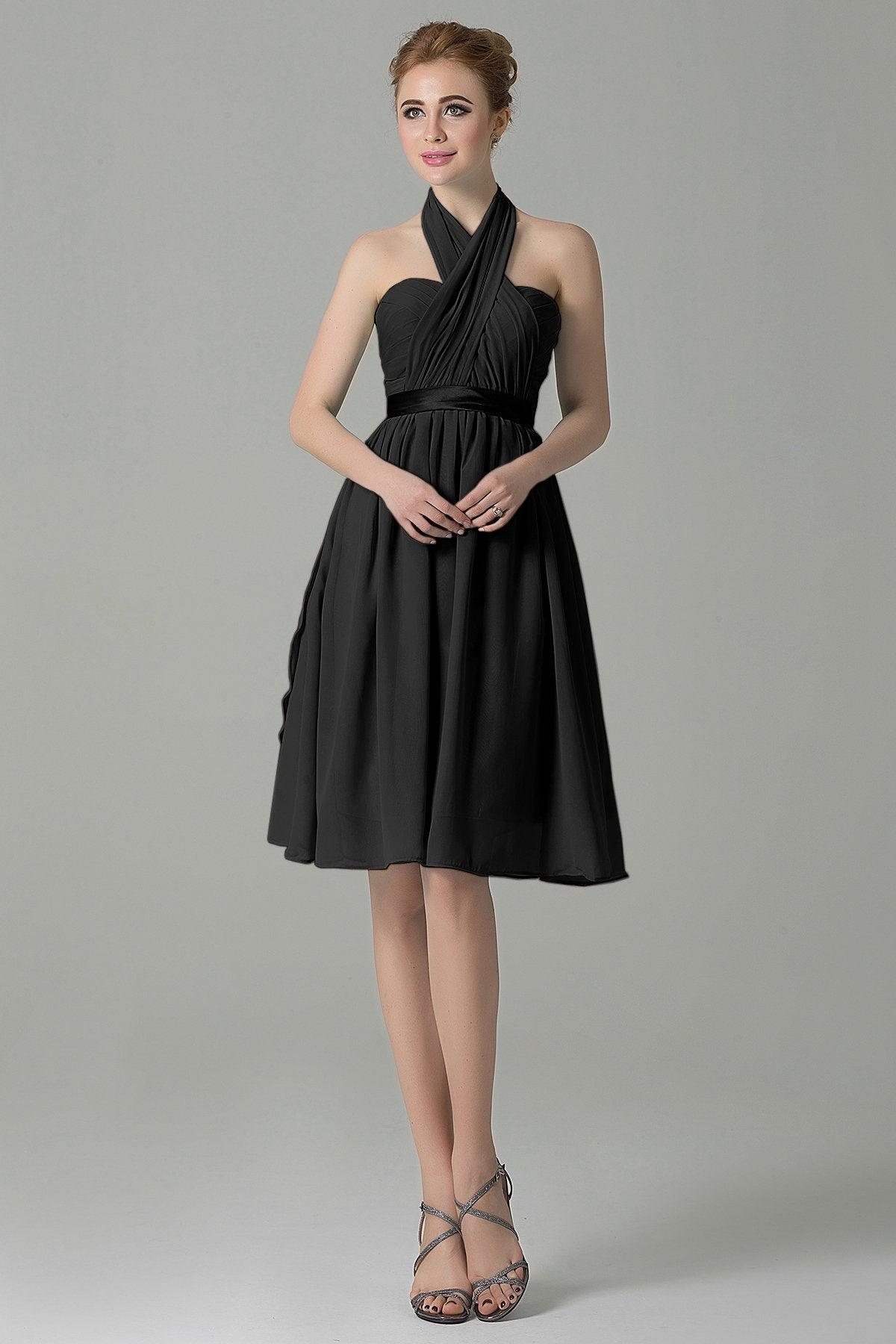 A-Line Knee Length Chiffon Bridesmaid Dress COZM14050 - COCOMELODY
