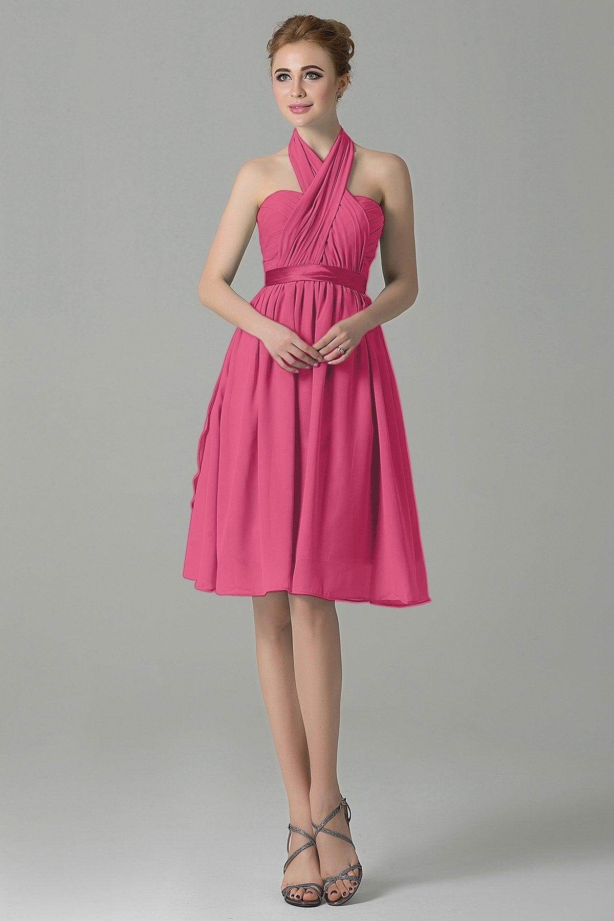 A-Line Knee Length Chiffon Bridesmaid Dress COZM14050 - COCOMELODY