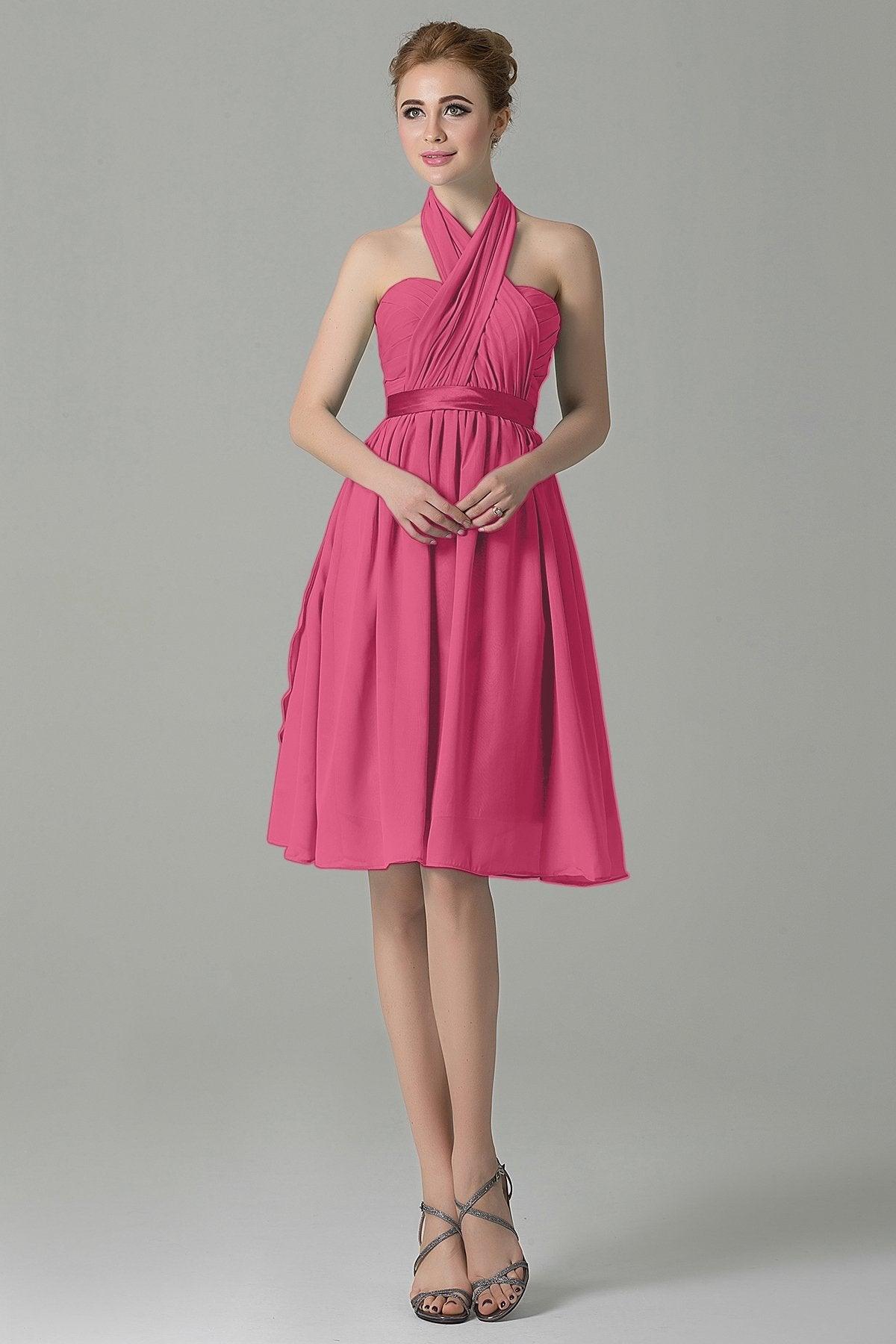 A-Line Knee Length Chiffon Bridesmaid Dress COZM14050 - COCOMELODY