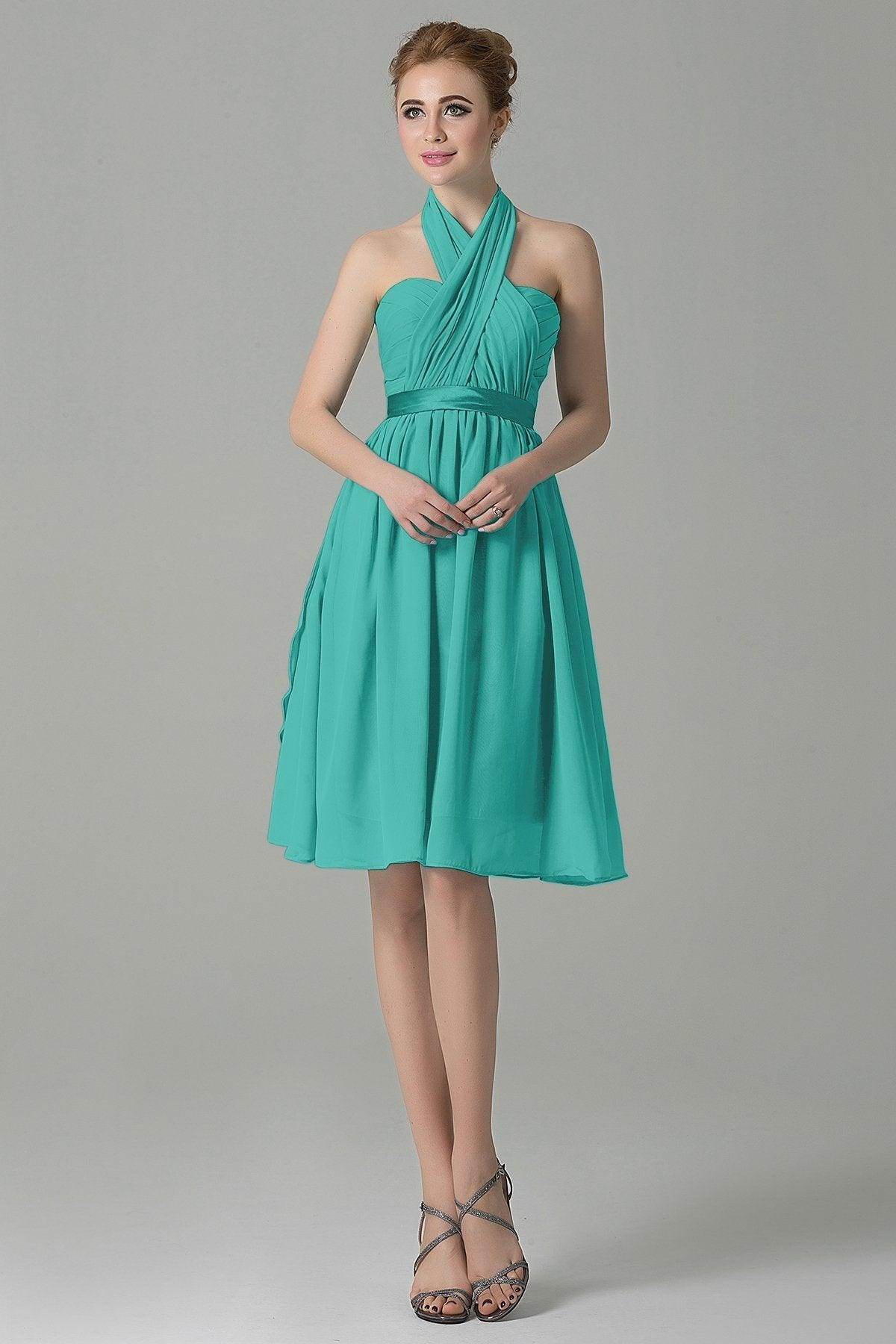 A-Line Knee Length Chiffon Bridesmaid Dress COZM14050 - COCOMELODY
