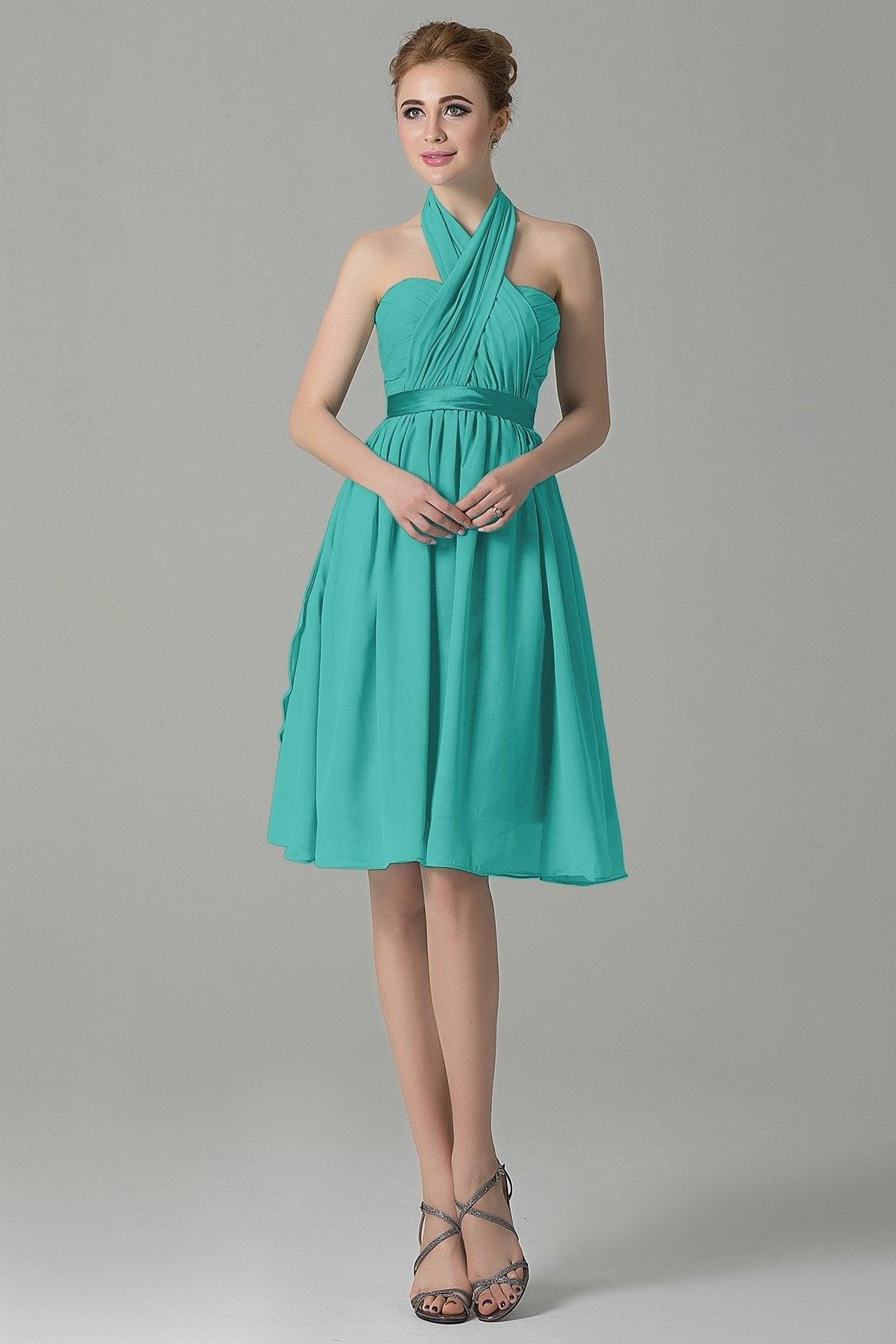 A-Line Knee Length Chiffon Bridesmaid Dress COZM14050 - COCOMELODY