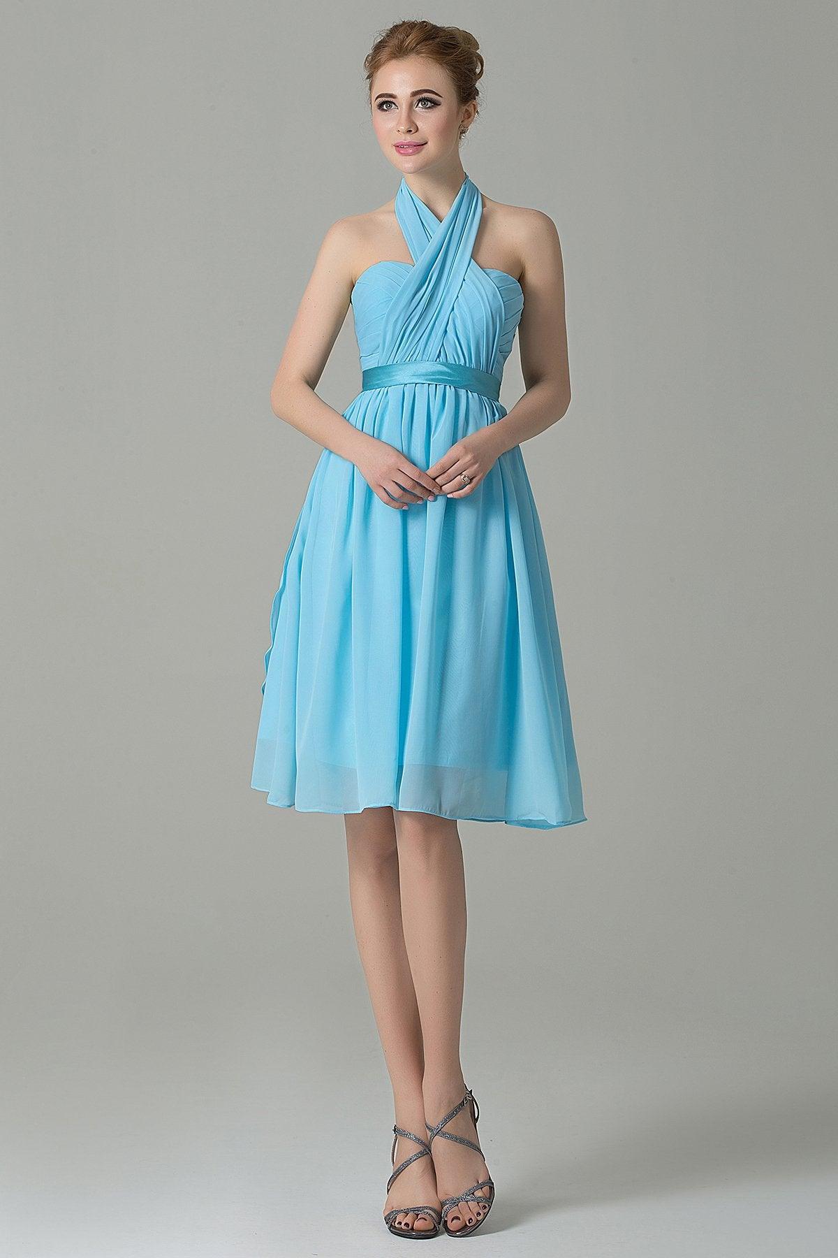A-Line Knee Length Chiffon Bridesmaid Dress COZM14050 - COCOMELODY