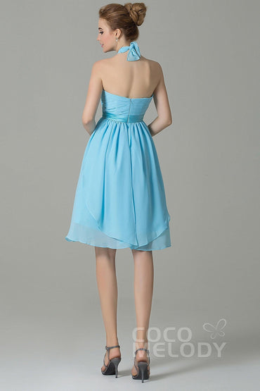 A-Line Knee Length Chiffon Bridesmaid Dress COZM14050 - COCOMELODY