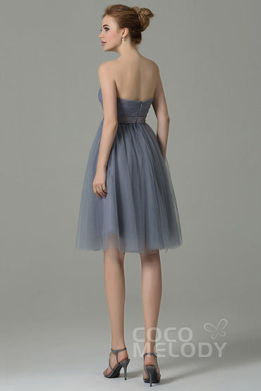 A-Line Knee Length Tulle Bridesmaid Dress COZM15016