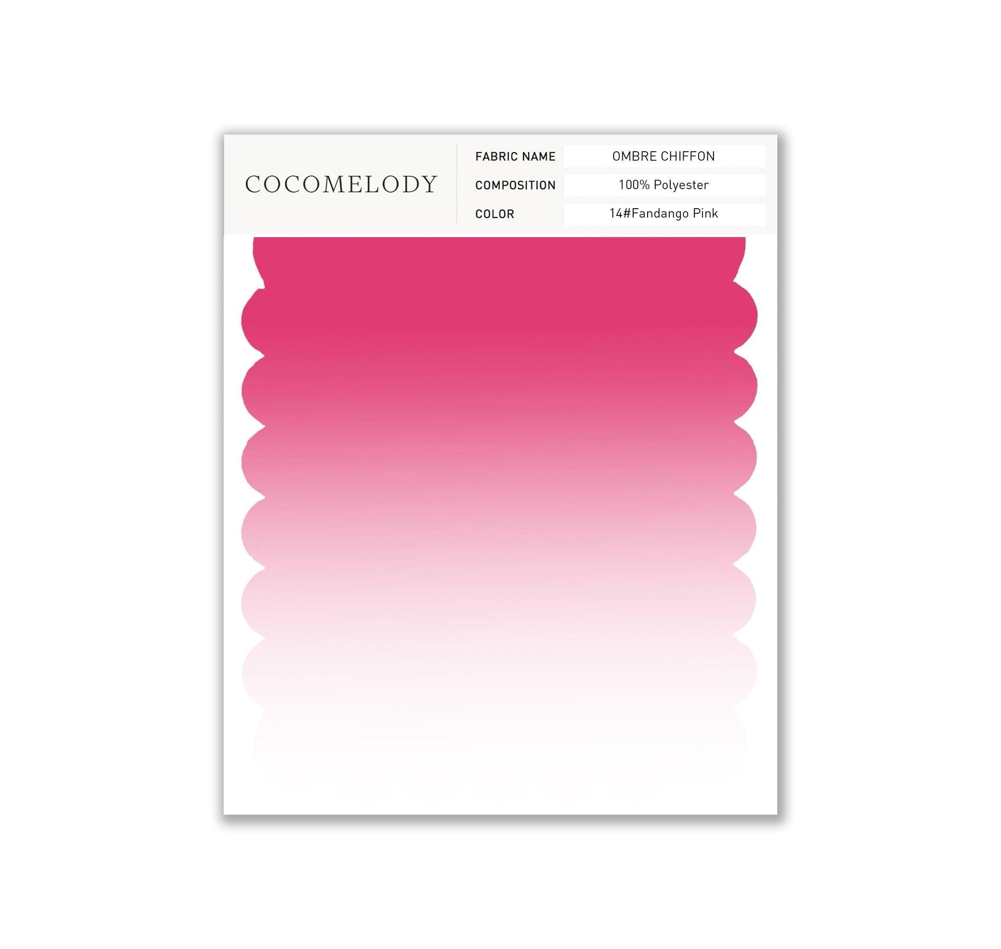 Ombre Chiffon Fabric Swatch in Single Color SWCR17001 - COCOMELODY