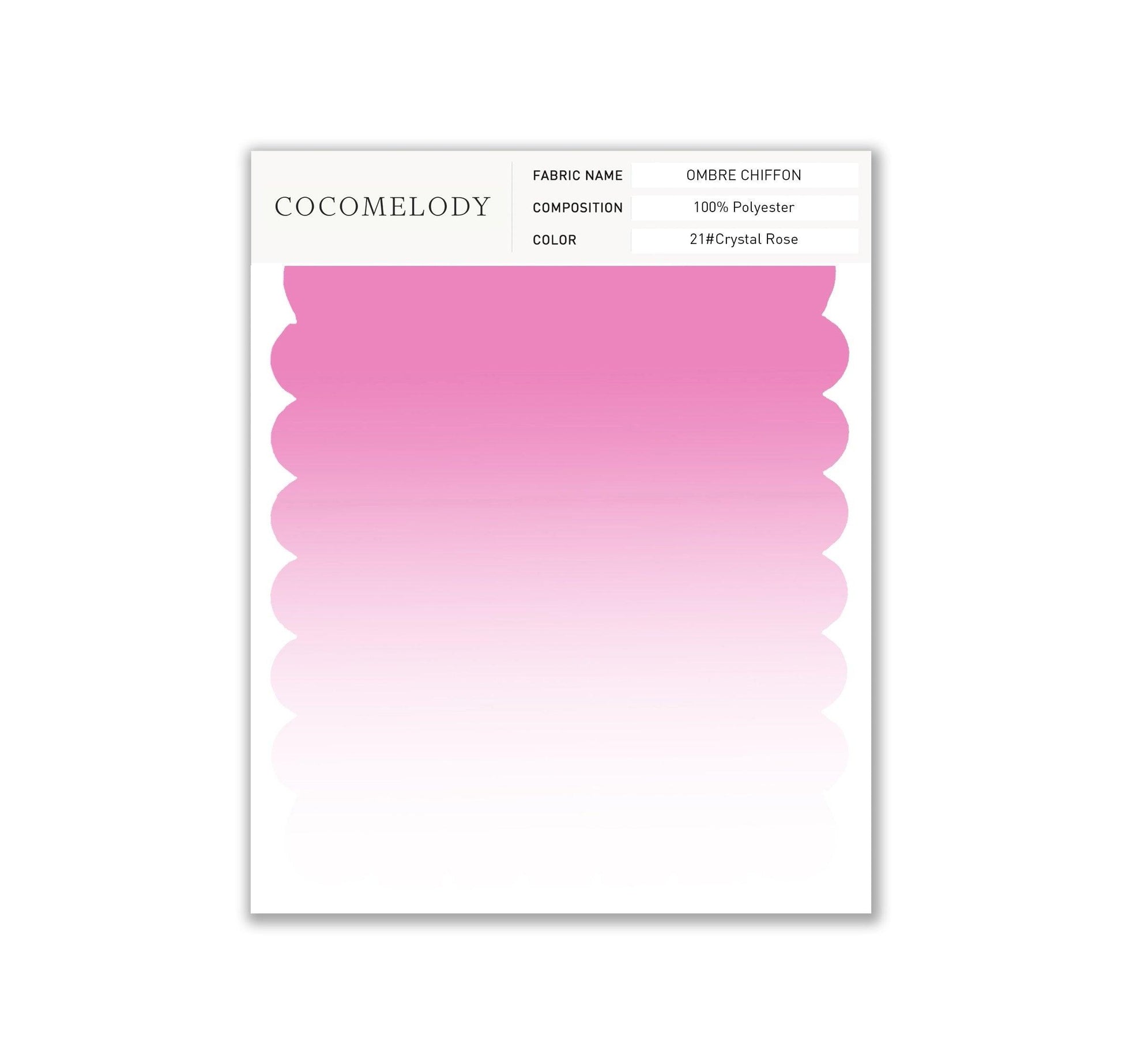 Ombre Chiffon Fabric Swatch in Single Color SWCR17001 - COCOMELODY