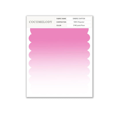 Ombre Chiffon Fabric Swatch in Single Color SWCR17001 - COCOMELODY