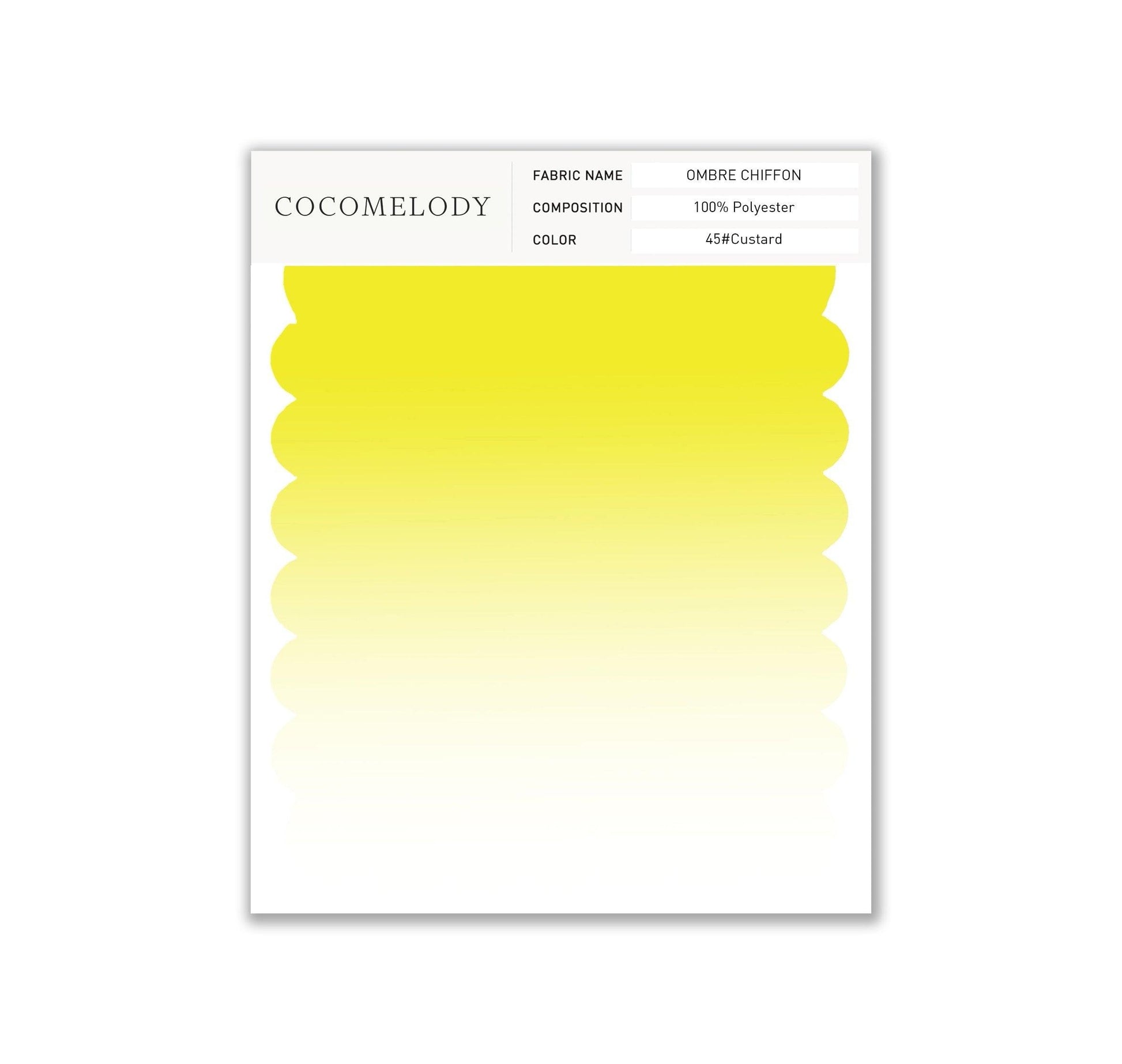 Ombre Chiffon Fabric Swatch in Single Color SWCR17001 - COCOMELODY