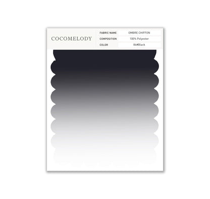 Ombre Chiffon Fabric Swatch in Single Color SWCR17001 - COCOMELODY