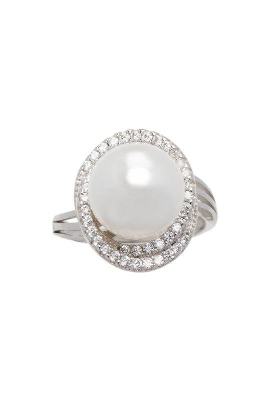 Alloy Rings with Imitation Pearl CR0010
