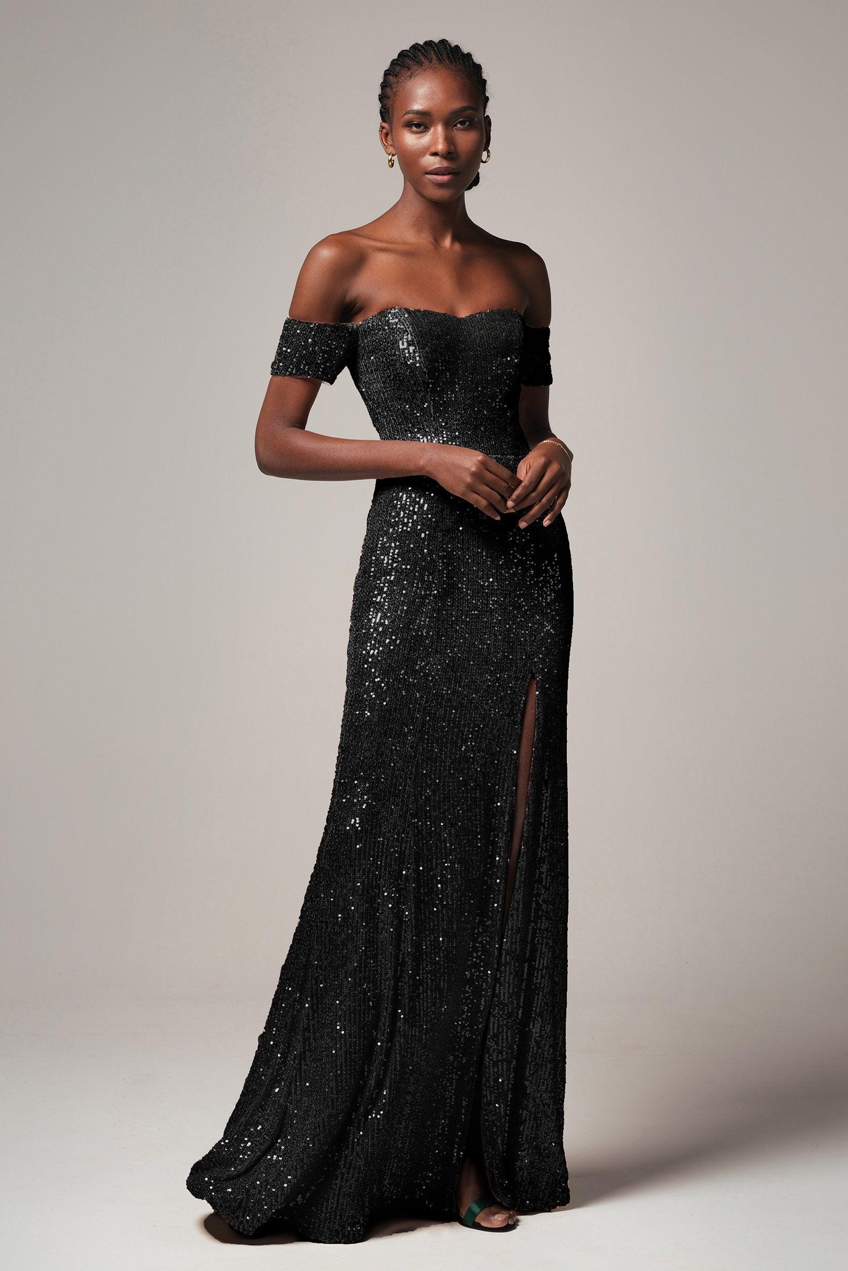 Sheath-Column Floor Length Sequined Dress CS0265 - COCOMELODY