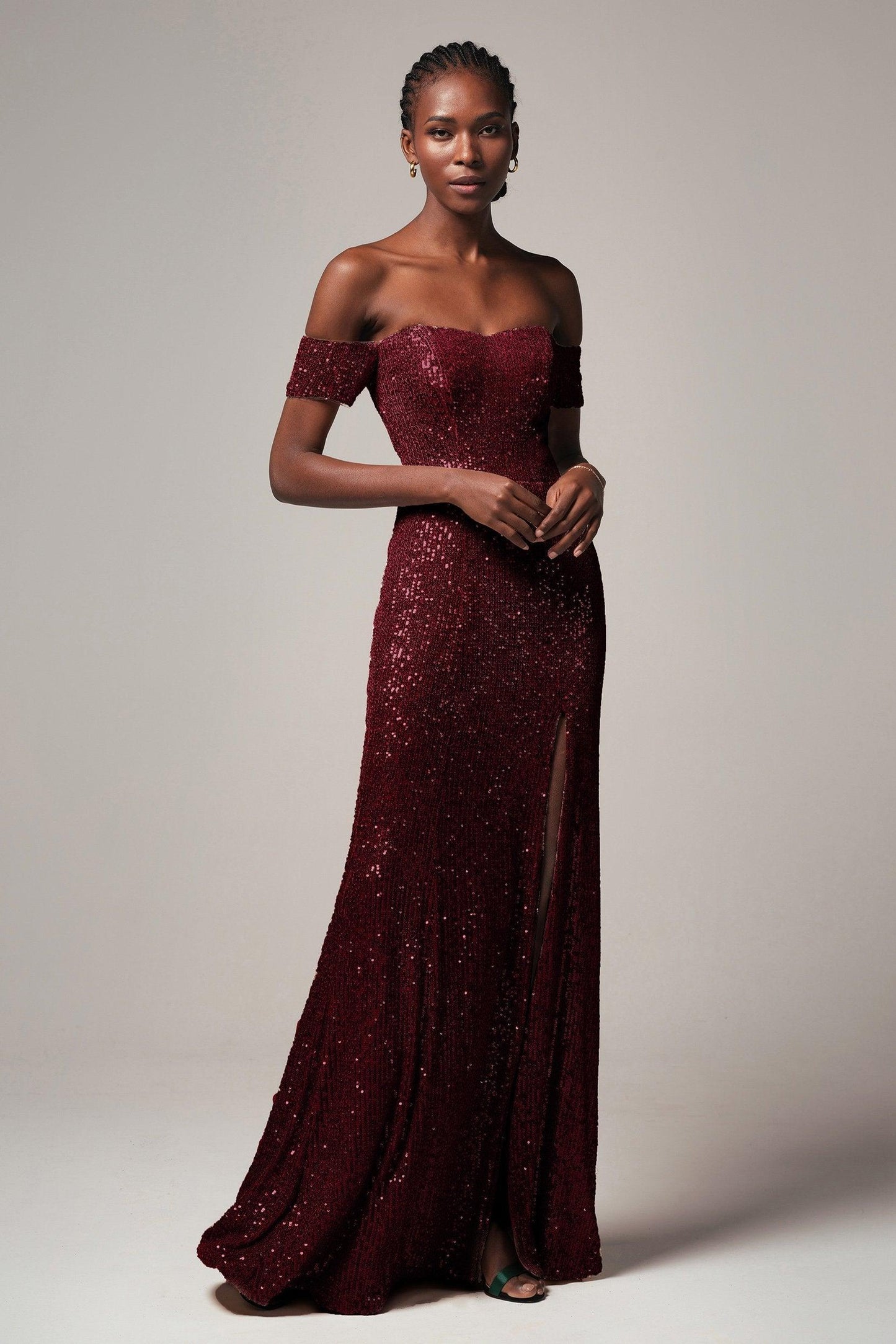 Sheath-Column Floor Length Sequined Dress CS0265 - COCOMELODY
