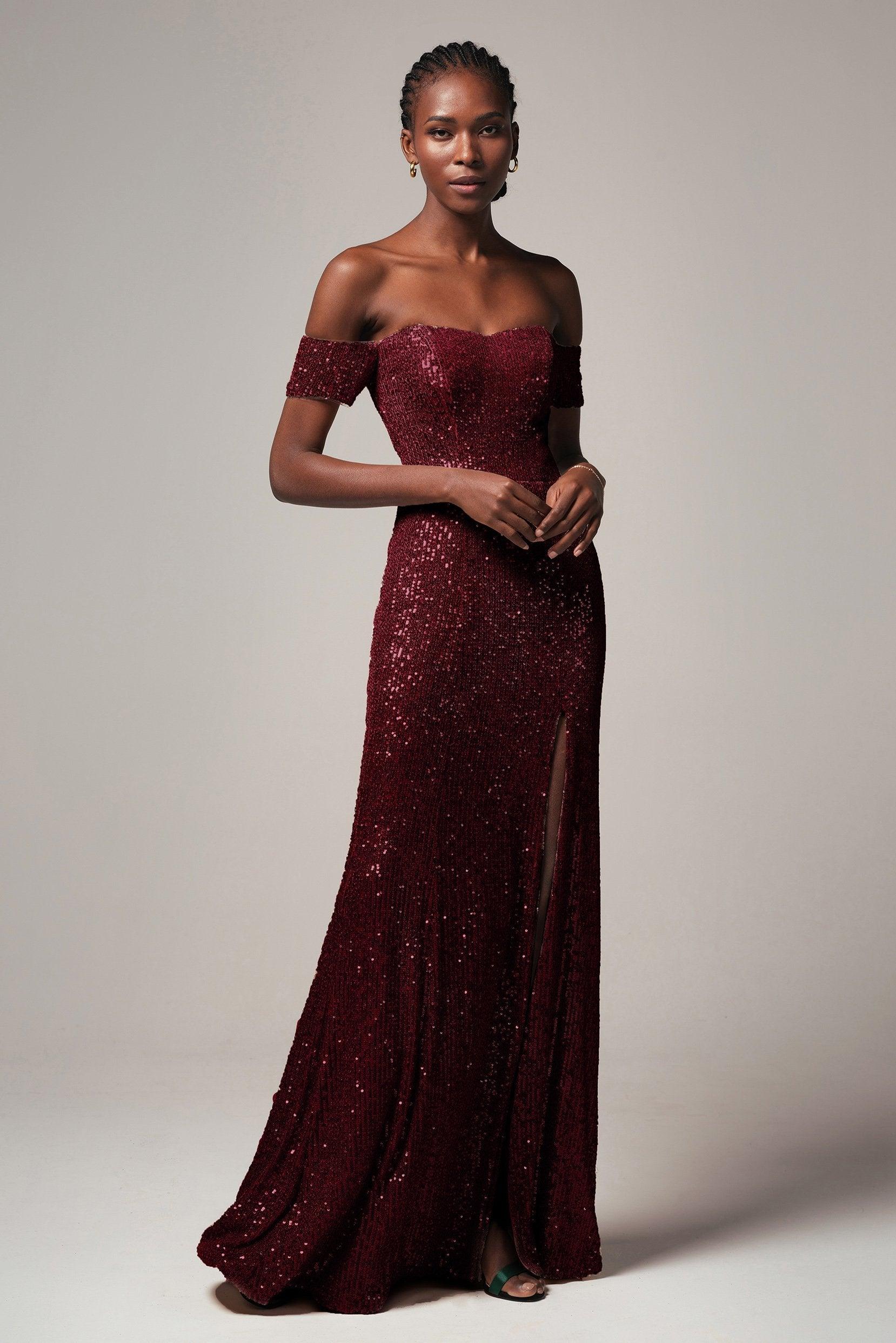 Sheath-Column Floor Length Sequined Dress CS0265 - COCOMELODY