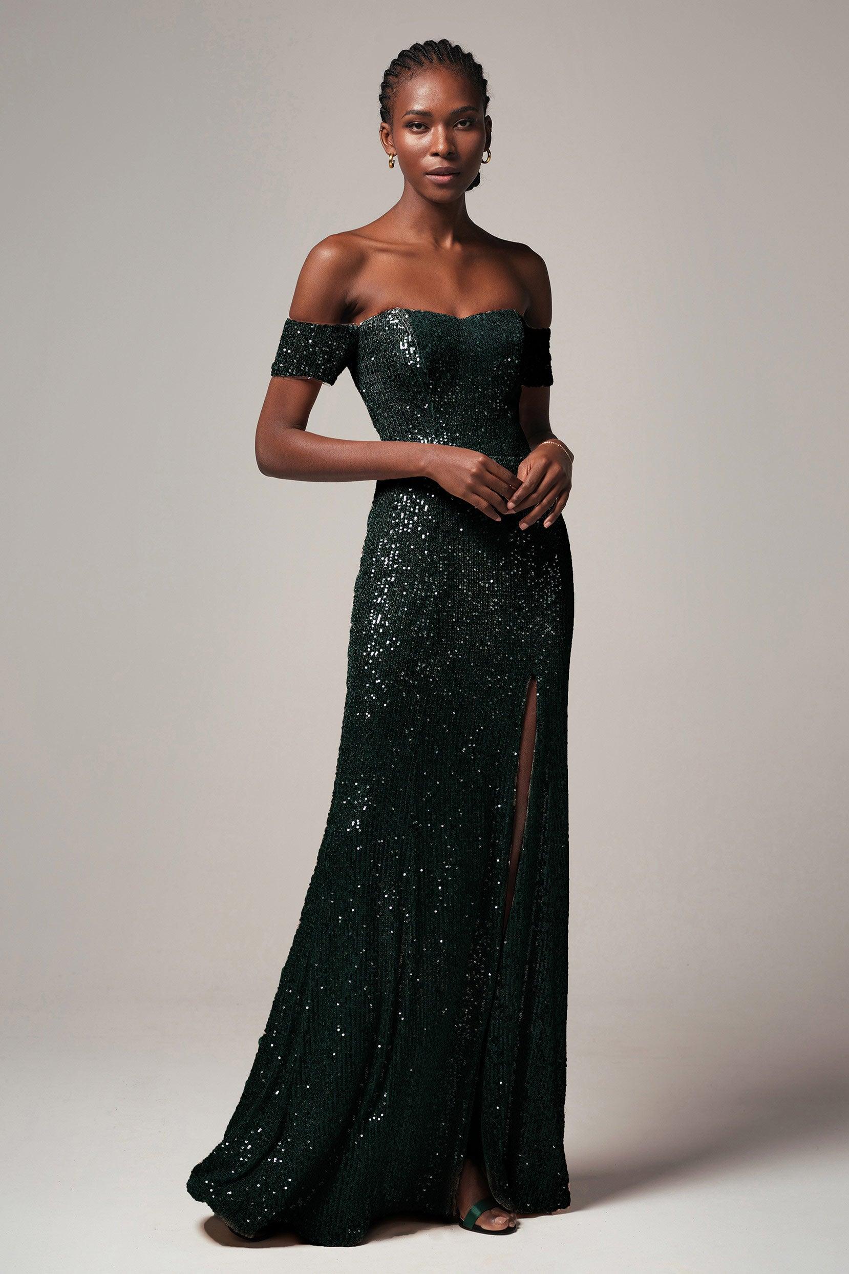 Sheath-Column Floor Length Sequined Dress CS0265 - COCOMELODY