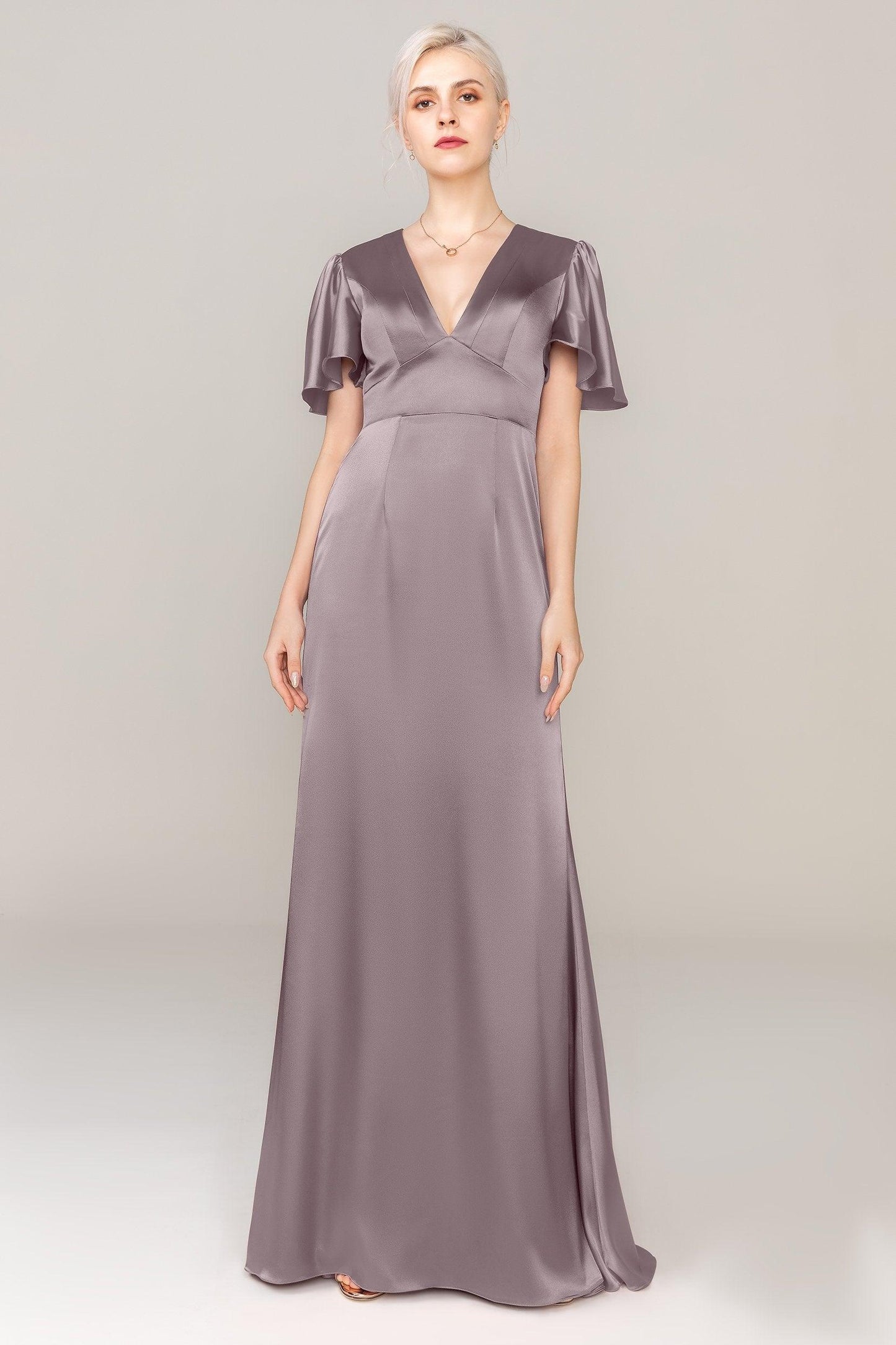 Sheath Sweep Train Luxe Satin Dress CS0312 - COCOMELODY