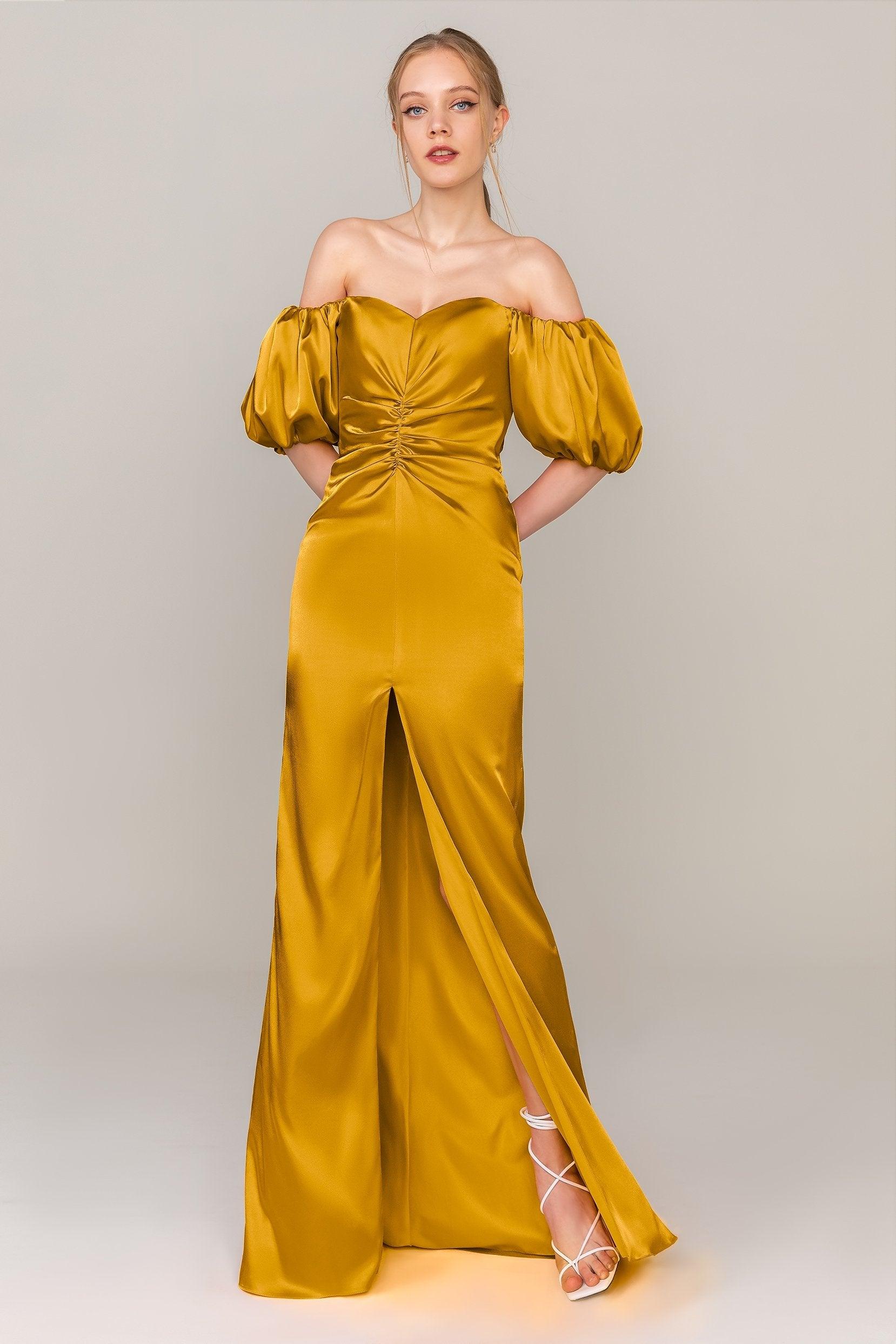 Sheath Floor Length Luxe Satin Dress CS0322 - COCOMELODY