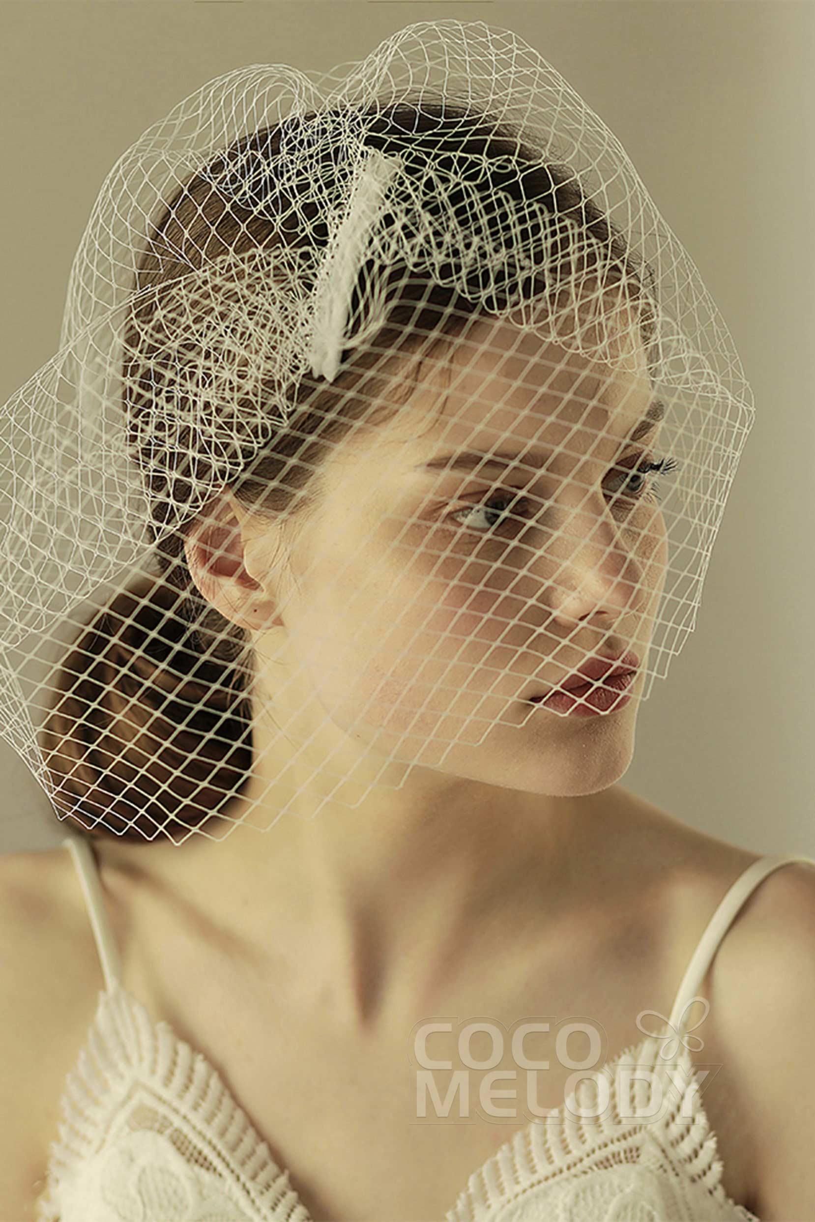 One-tier Cut Edge Tulle Blusher Veils CV0238 - COCOMELODY