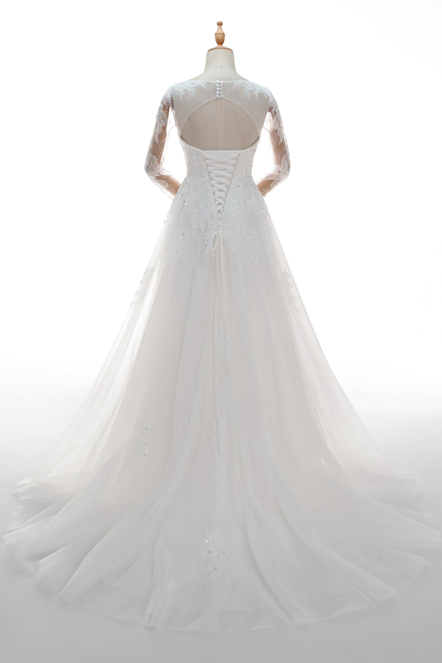 A-Line Court Train Tulle Wedding Dress CW2336