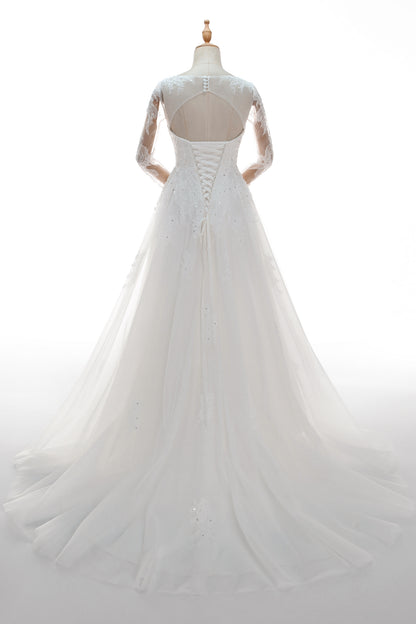 A-Line Court Train Tulle Wedding Dress CW2336