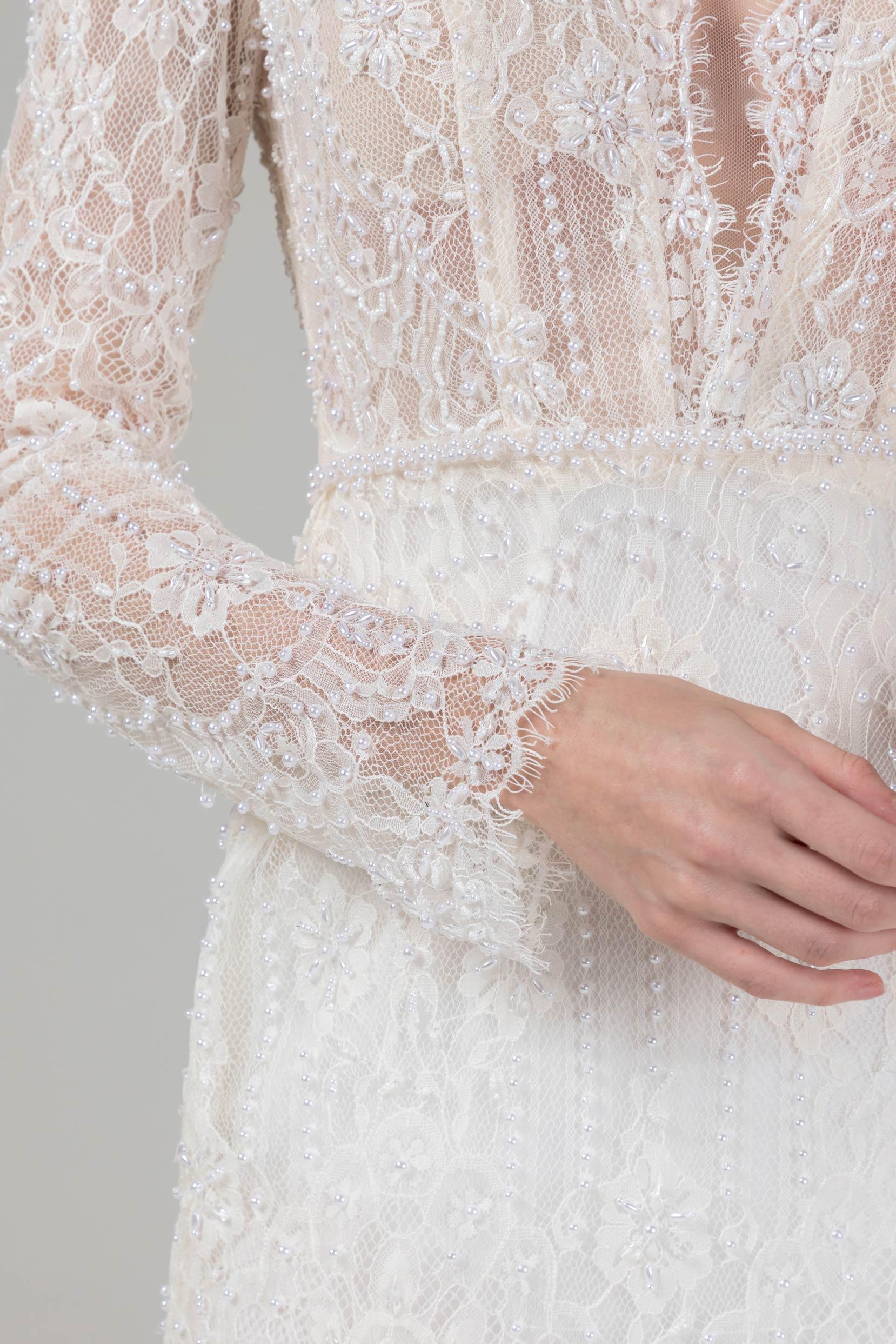 Mermaid Court Train Lace Wedding Dress CW2579 - COCOMELODY