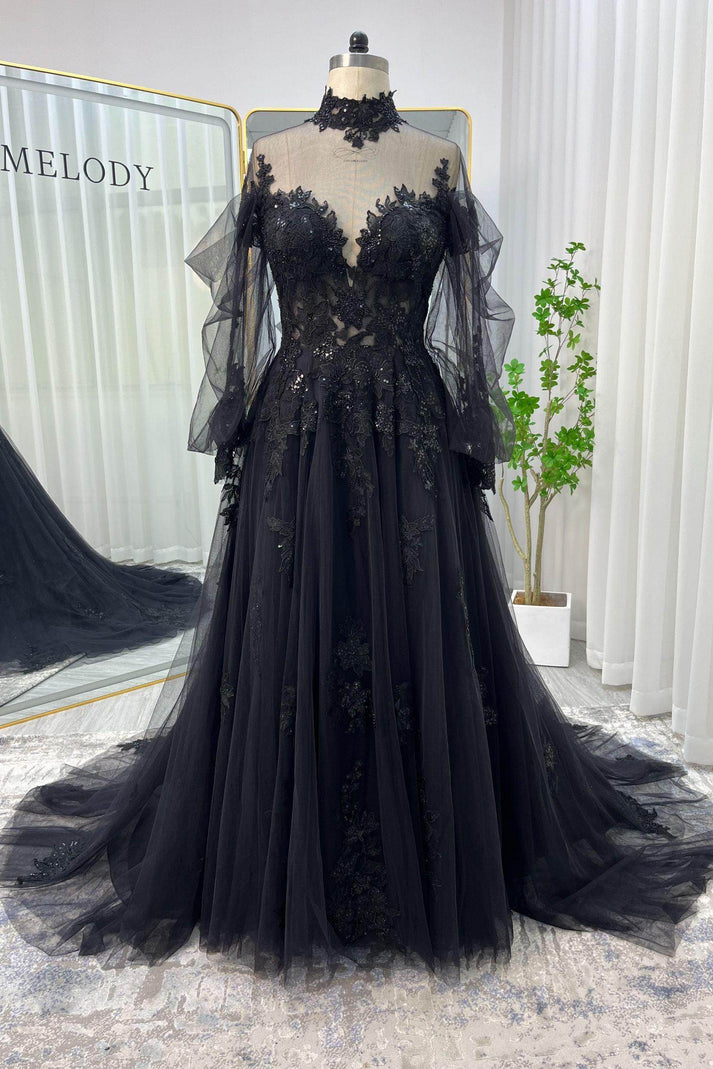 A-Line Court Train Tulle Wedding Dress CW2318