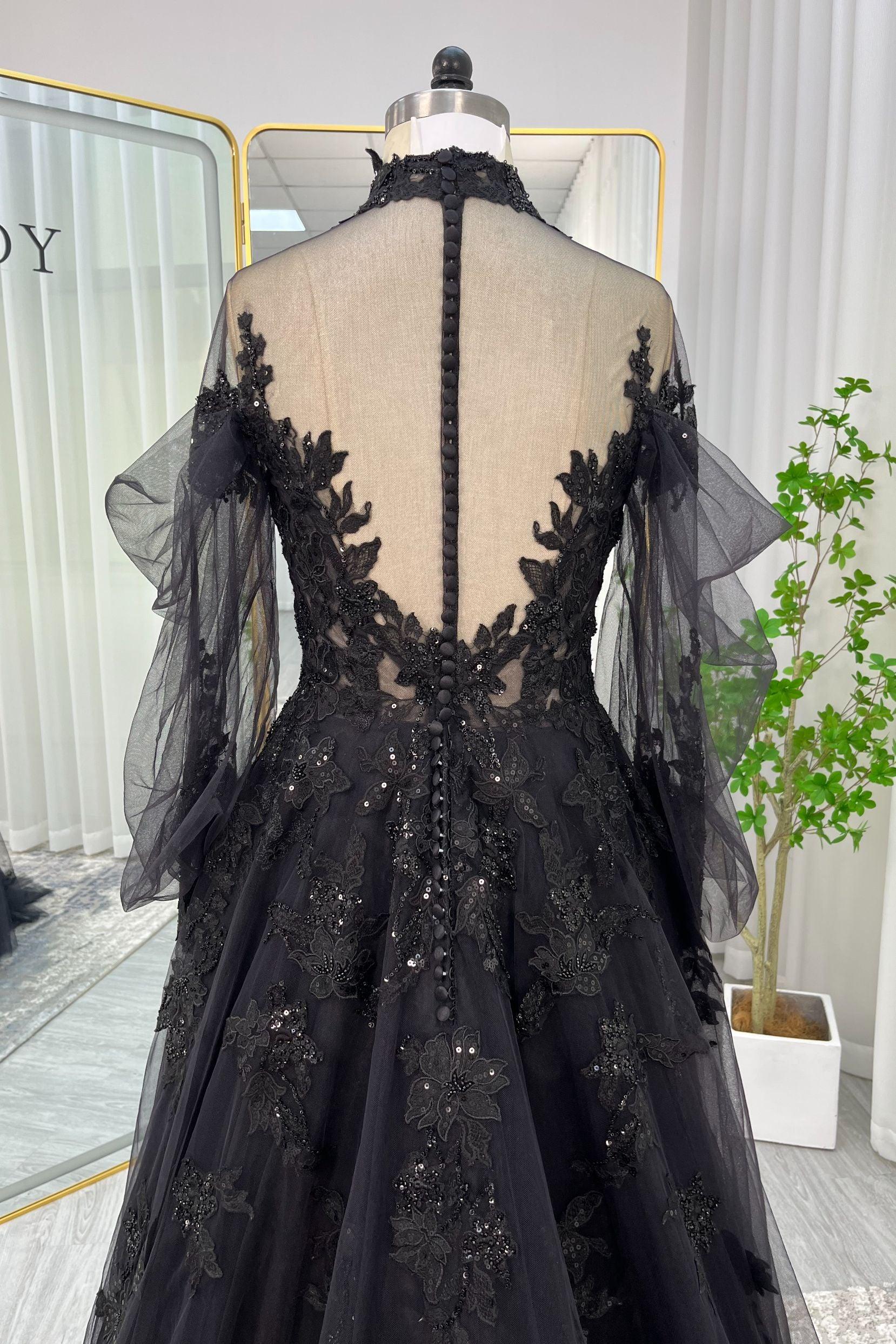 A-Line Court Train Lace Tulle Wedding Dress CW3156 - COCOMELODY