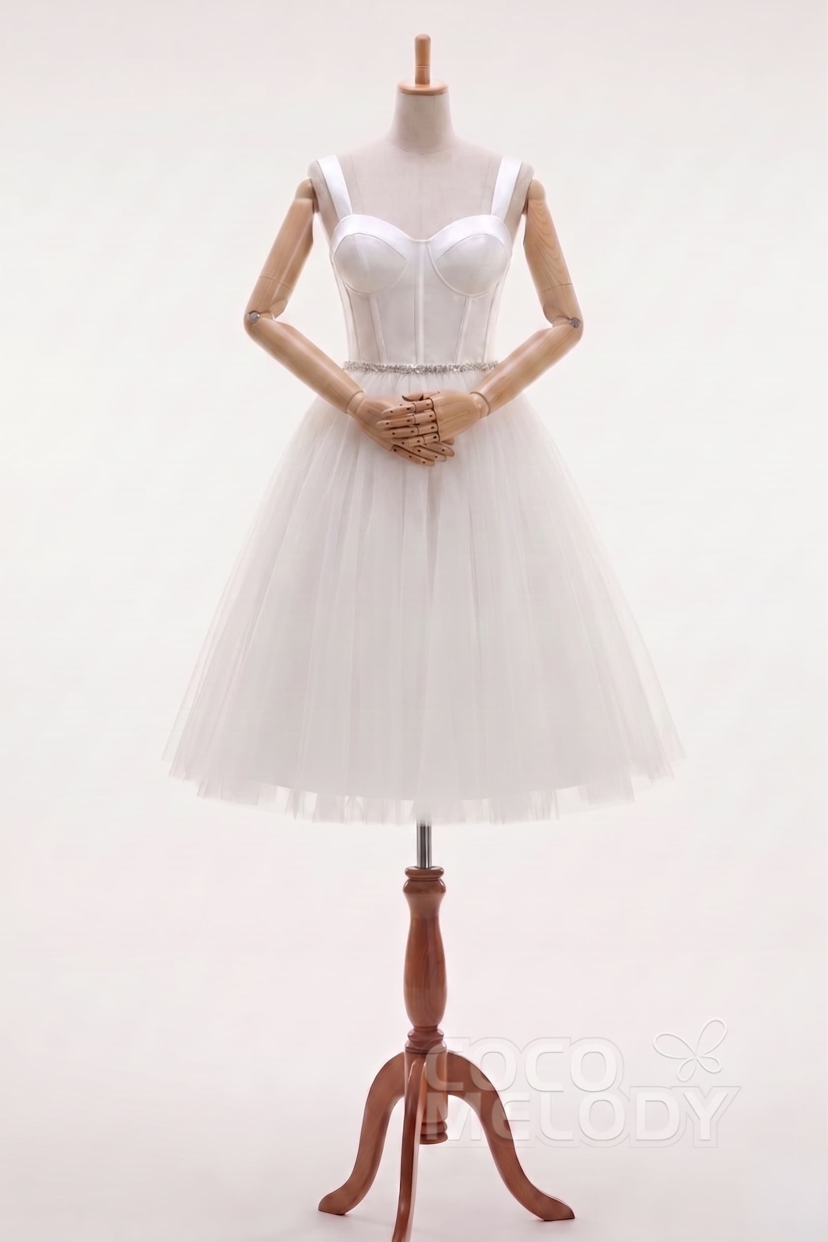 Chic A-Line Satin Tulle Short-Mini Wedding Dress Off Shoulder Little White Dress COCOMELODY CW3381, 7 Days / Ivory / US16-UK18-EUR46 Chic A-Line Satin Tulle Short-Mini Wedding Dress Off Shoulder Little White Dress COCOMELODY CW3381, 7 Days / Ivory / US16-UK18-EUR46