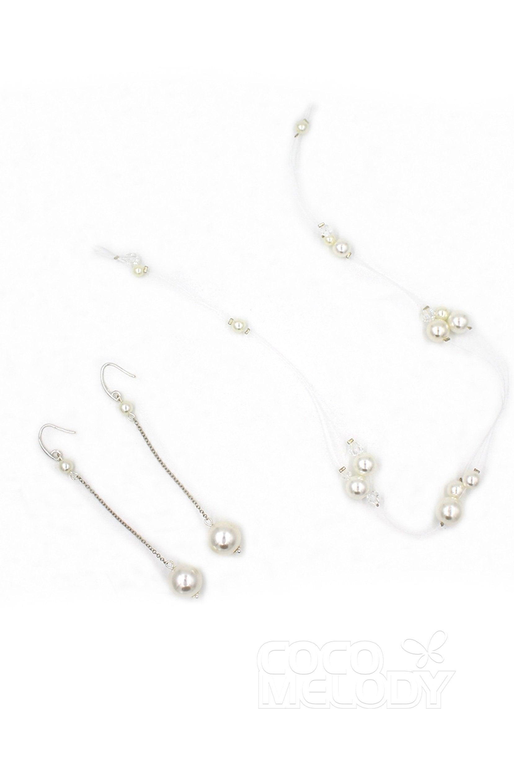Imitation Pearl Headbands and Earrings Jewelry CY0050 - COCOMELODY