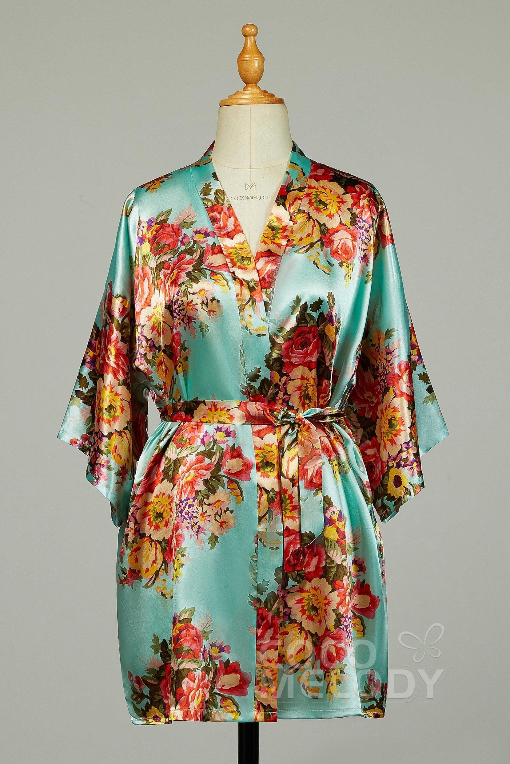 Short Silk-Like Robes CZ0181 - COCOMELODY