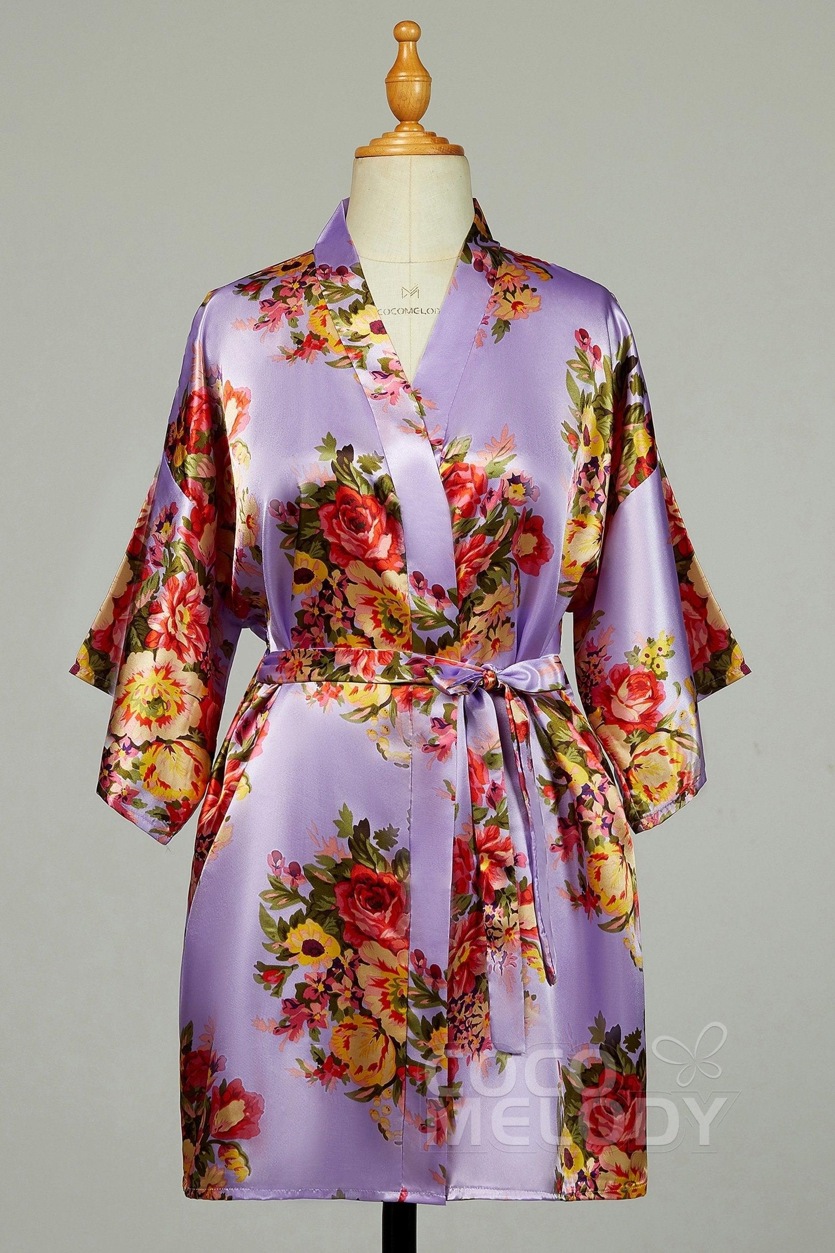 Short Silk-Like Robes CZ0181 - COCOMELODY